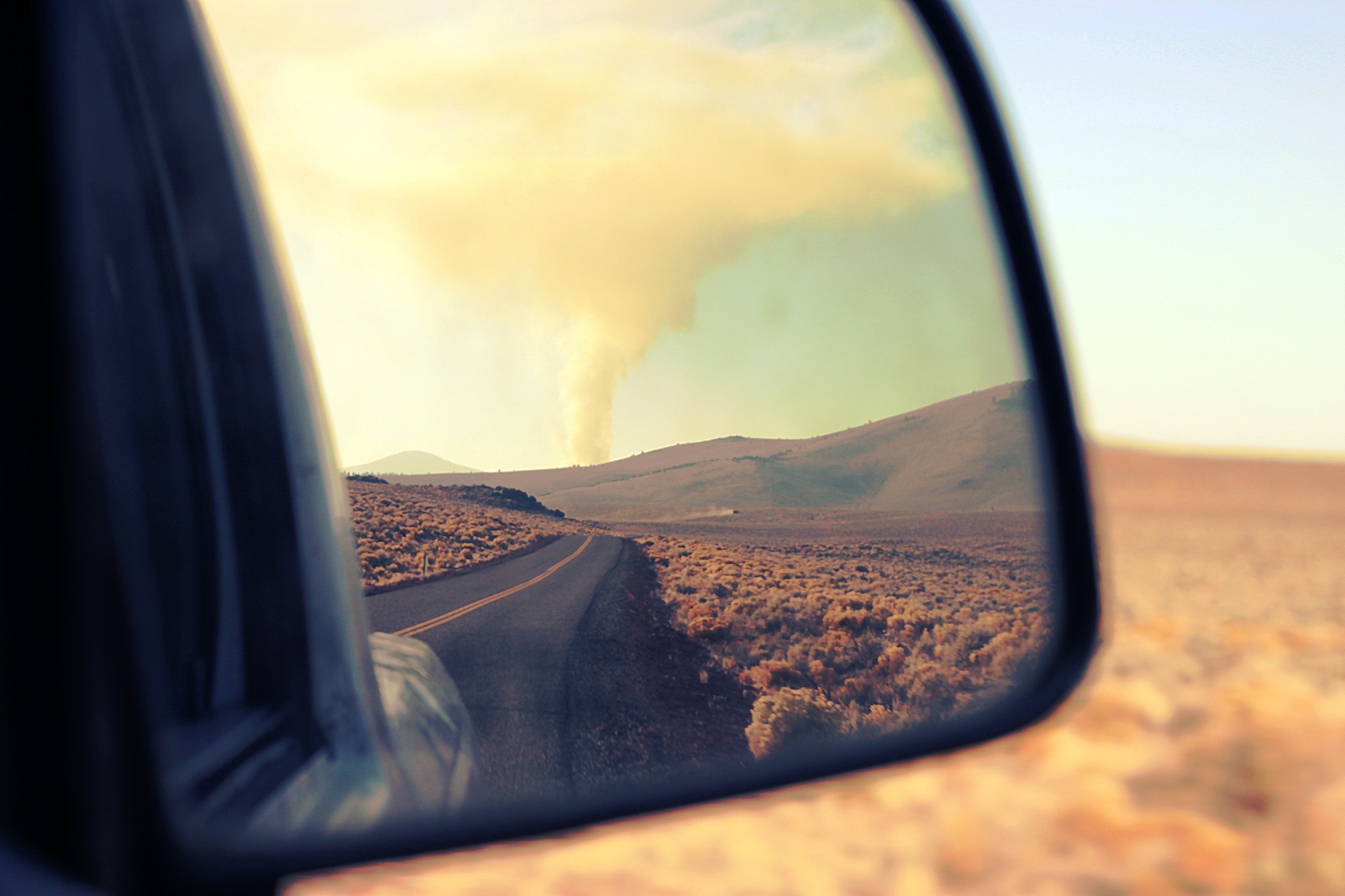 Photography Nature Landscape Rearview Mirror Mirror Road 2048x1365