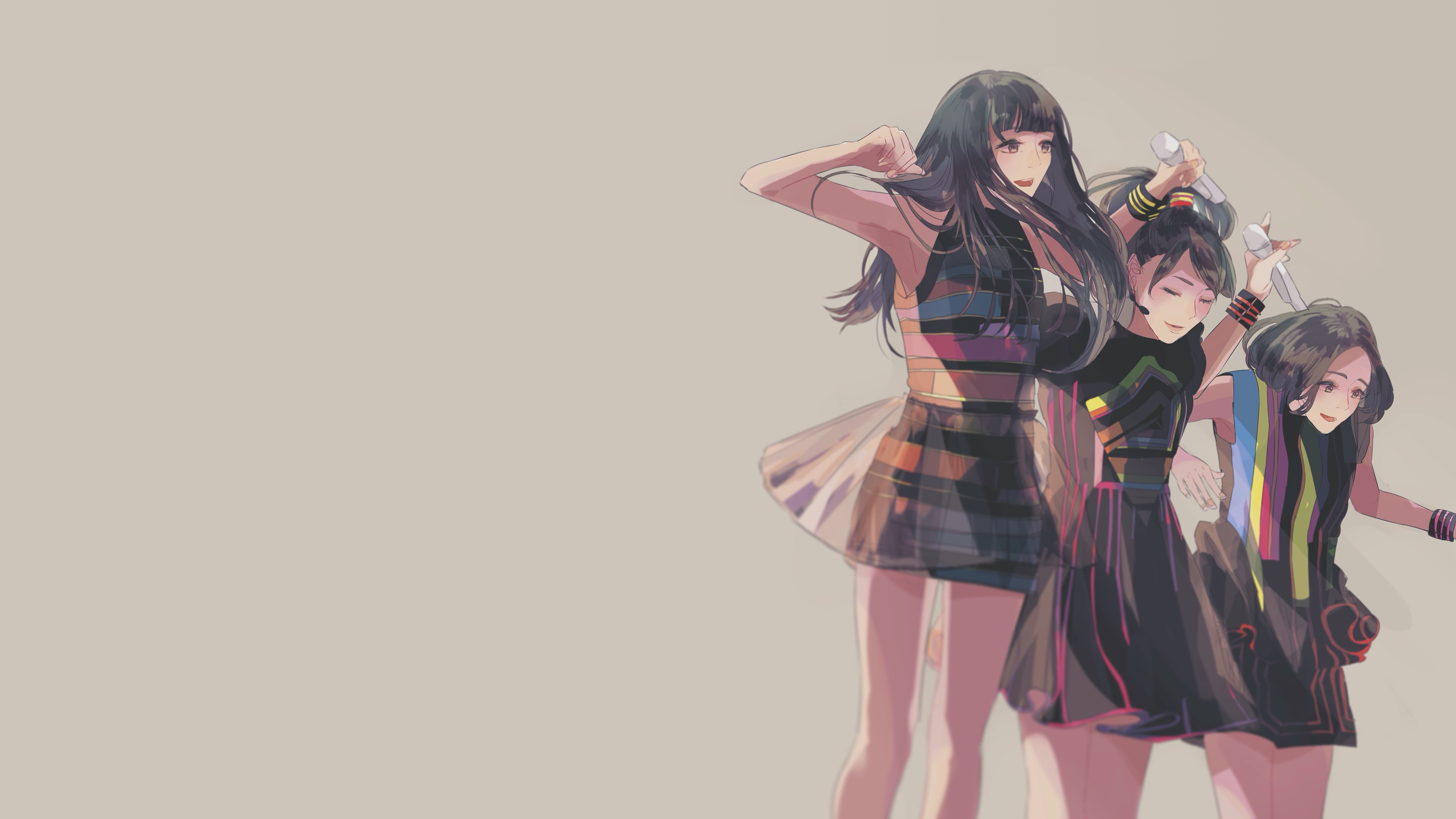 Anime Perfume Band Kashiyuka Nocchi J Pop Simple Background 3840x2160