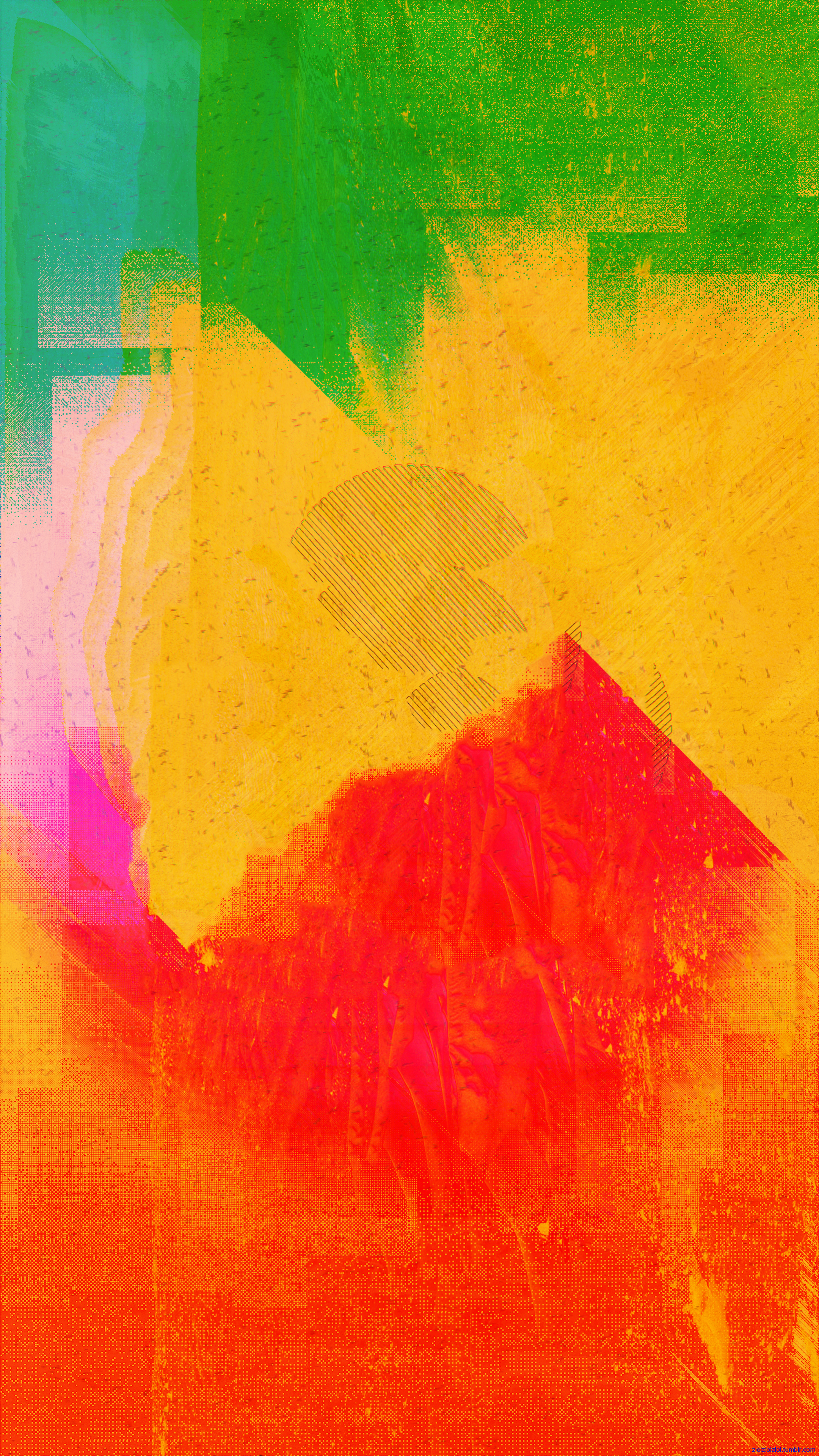 Glitch Art Abstract Rastafari 2160x3840