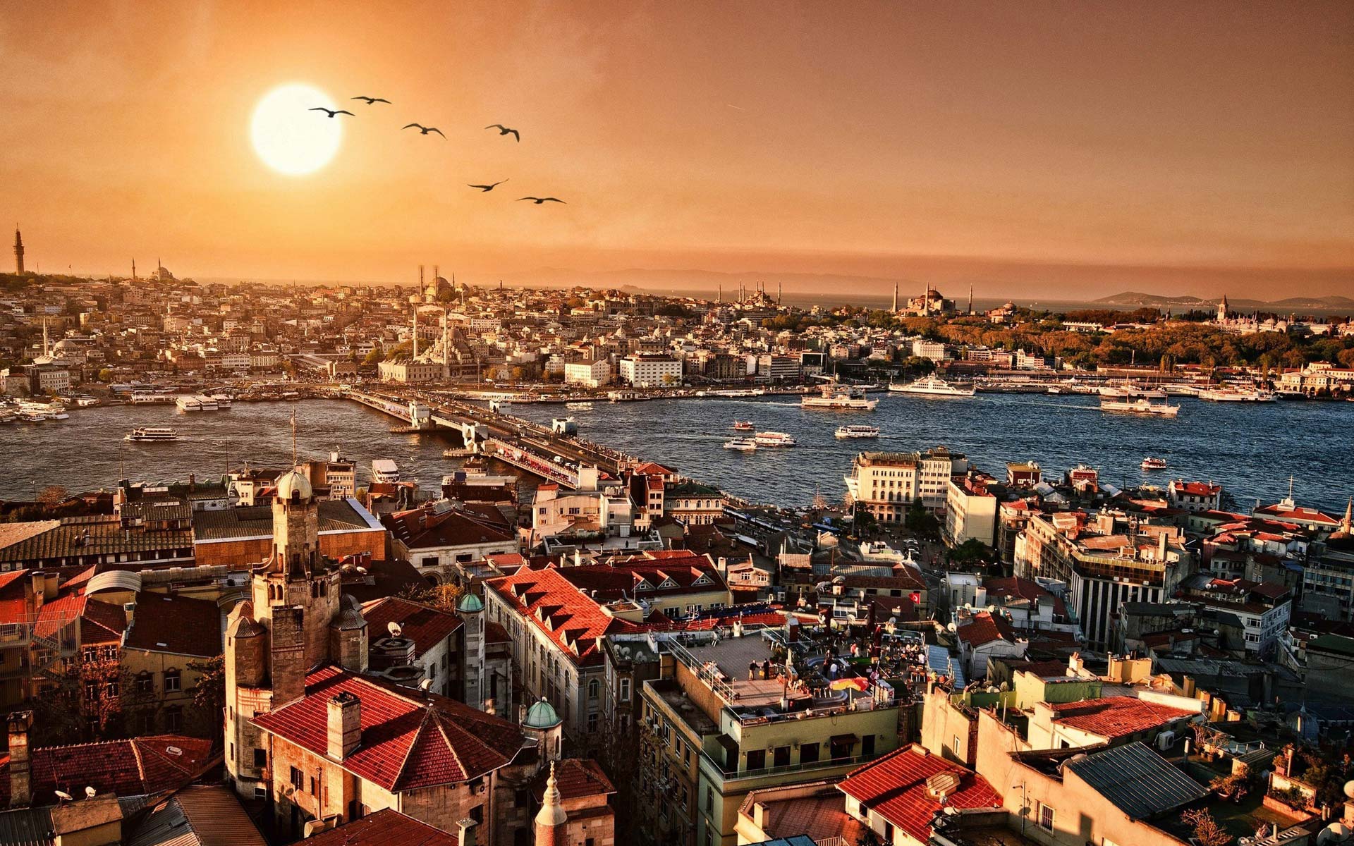 Istanbul Turkey Cityscape City Bosphorus 1920x1200