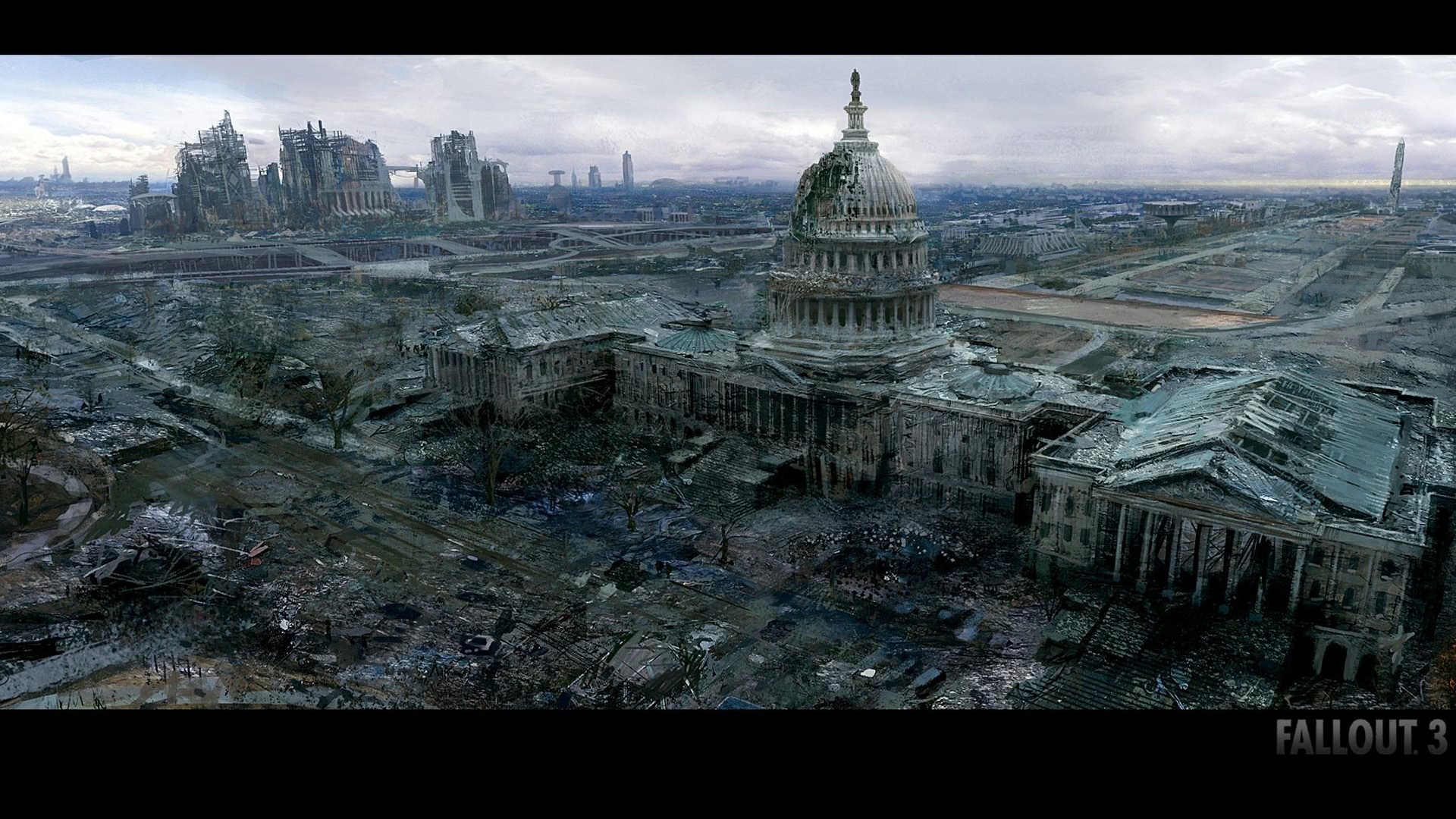 Video Games Fallout 3 United States Capitol Washington D C Apocalyptic Bethesda Softworks 1920x1080