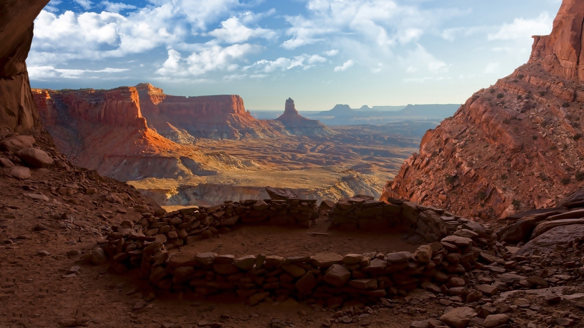 Landscape Nature Stone Circle Mountains Canyonlands National Park Utah 1920x1080