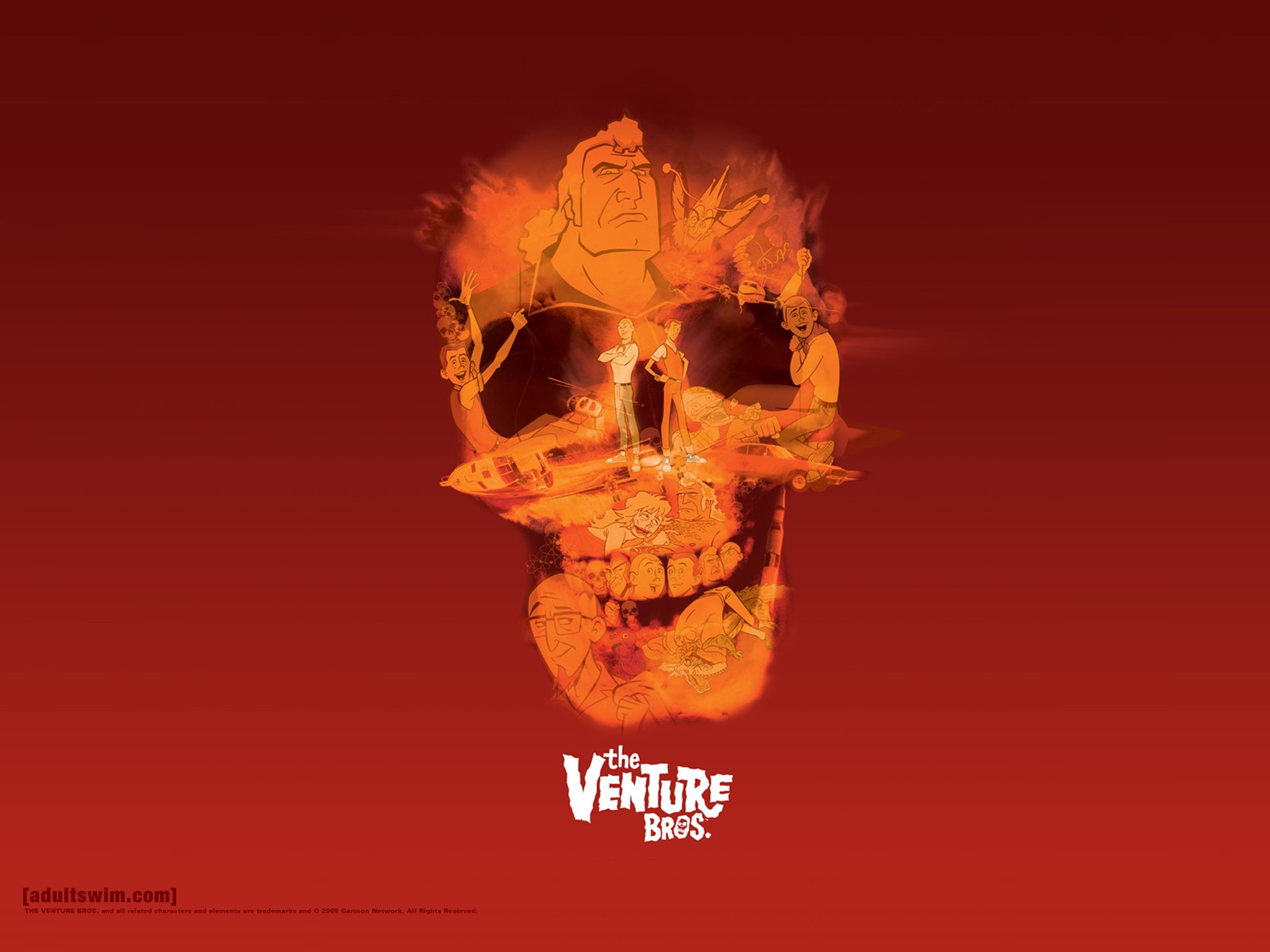 The Venture Bros Skull Cartoon Adult Swim Red 1600x1200