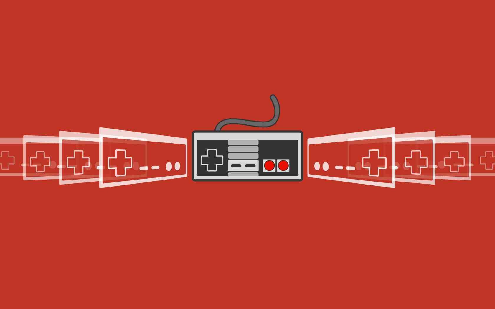 Nintendo Entertainment System Controllers Video Games Retro Games Minimalism 1680x1050