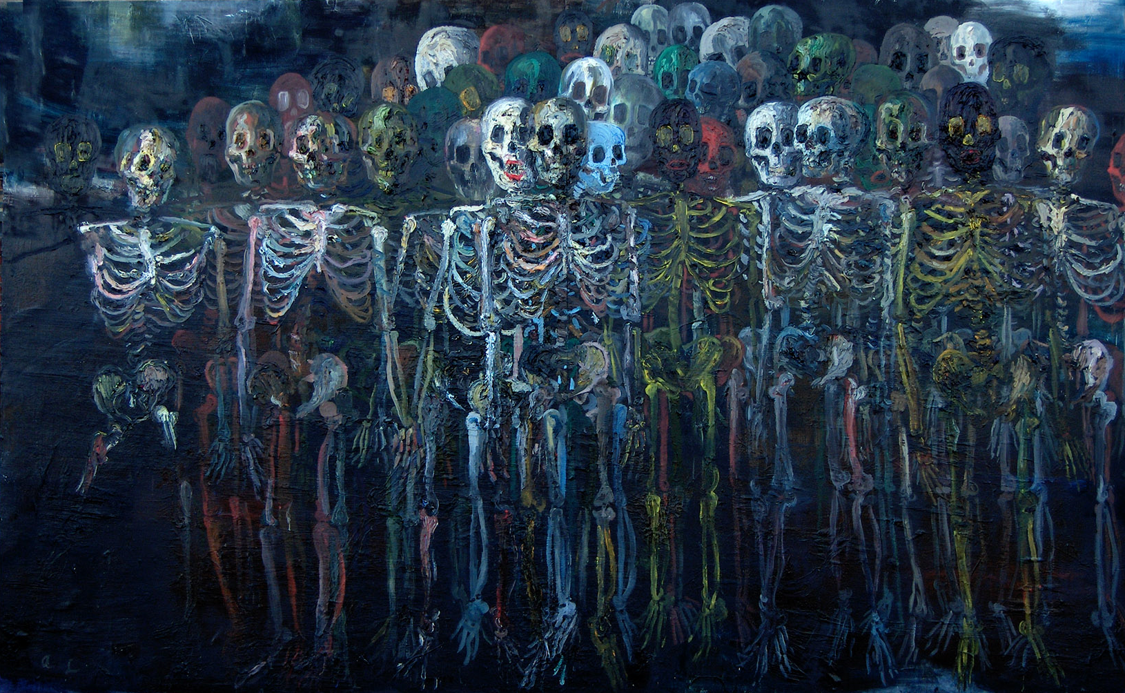 Digital Art Skeleton Bones Ribs Skull Painting Creepy Artwork 1630x1004