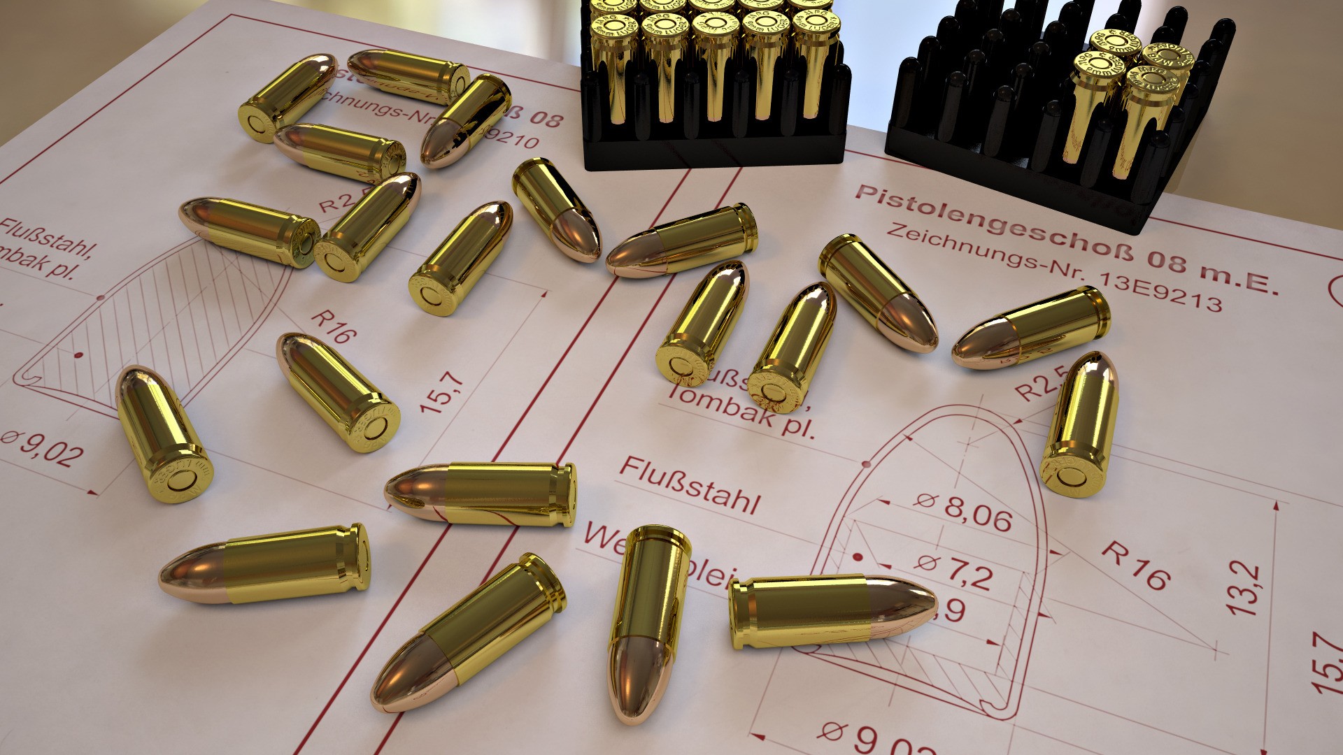Bullet 9 Mm Numbers Ammunition 1920x1080