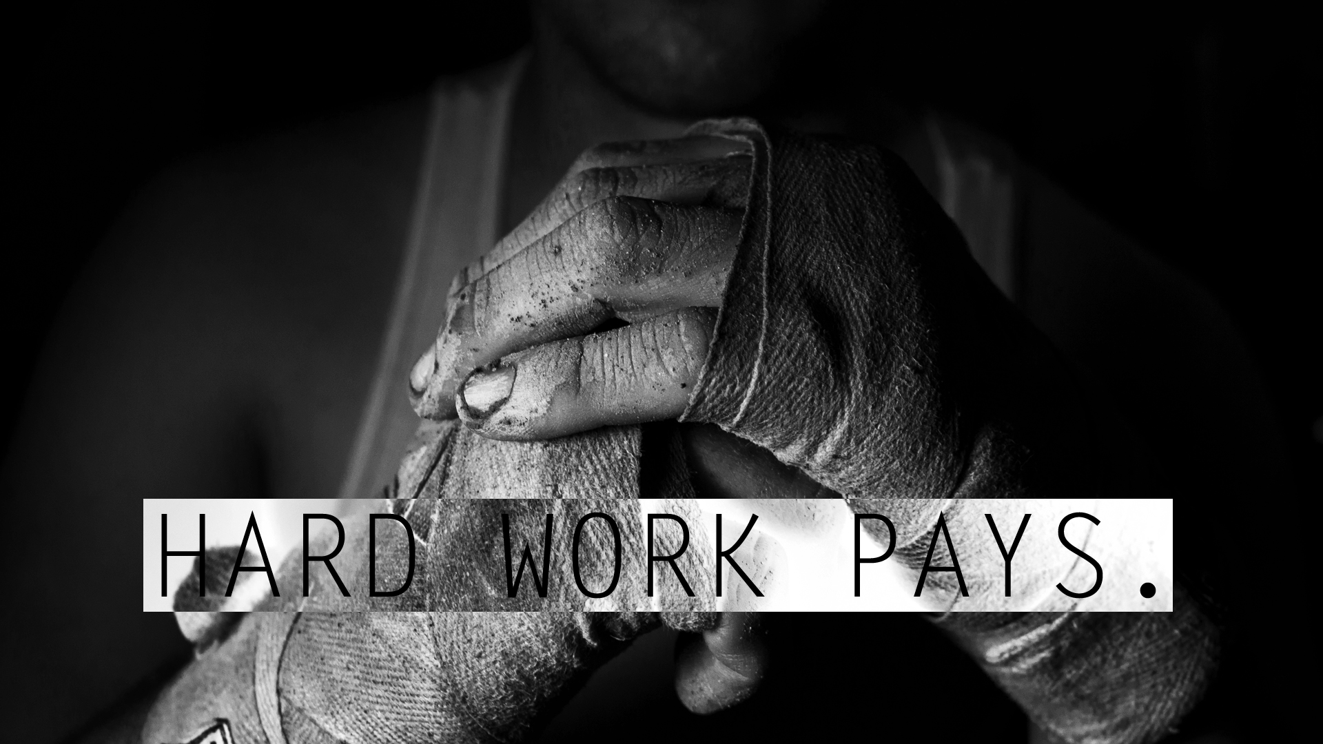 Working Out Gyms Motivational Boxing Monochrome Hands 1920x1080
