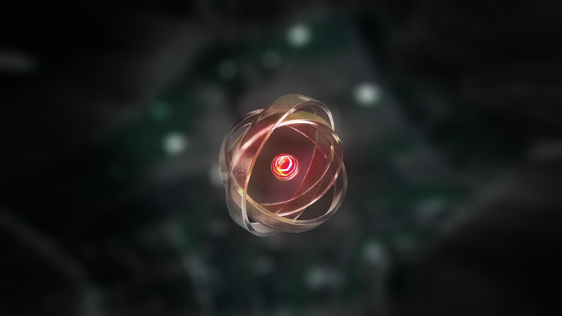 Blurred Abstract 3D Rings Atoms Digital Art 1920x1080