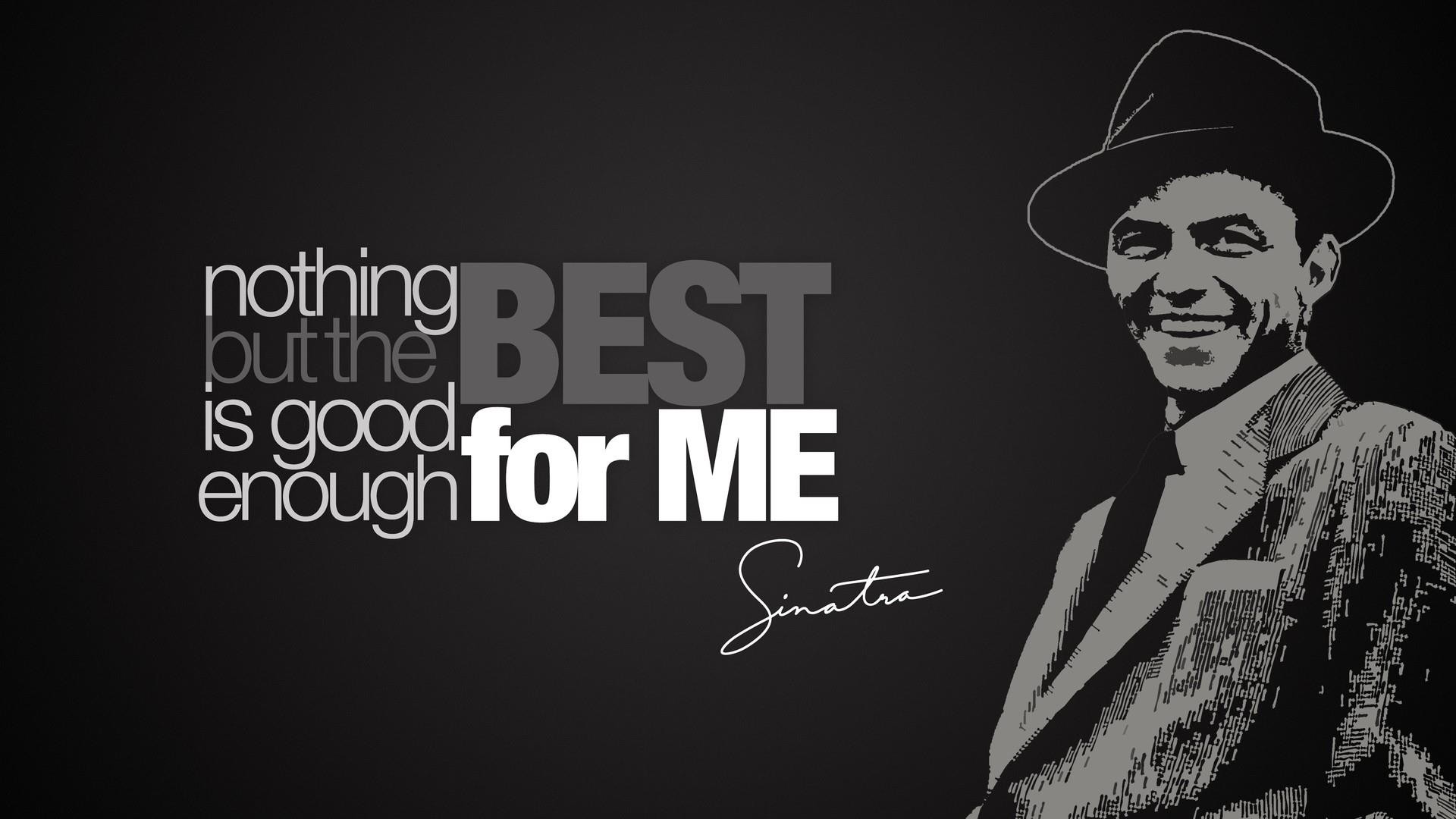 Frank Sinatra Lyrics Typography Monochrome 1920x1080