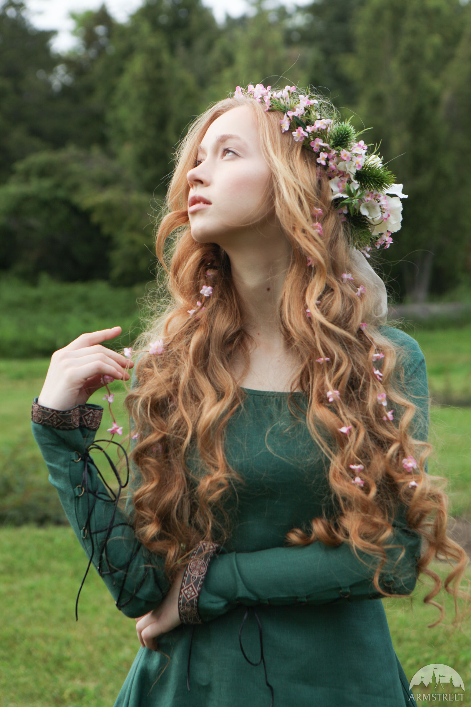Women Women Outdoors Model Long Hair Dress Flowers Flower In Hair Nature Grass Portrait Portrait Dis 1600x2400