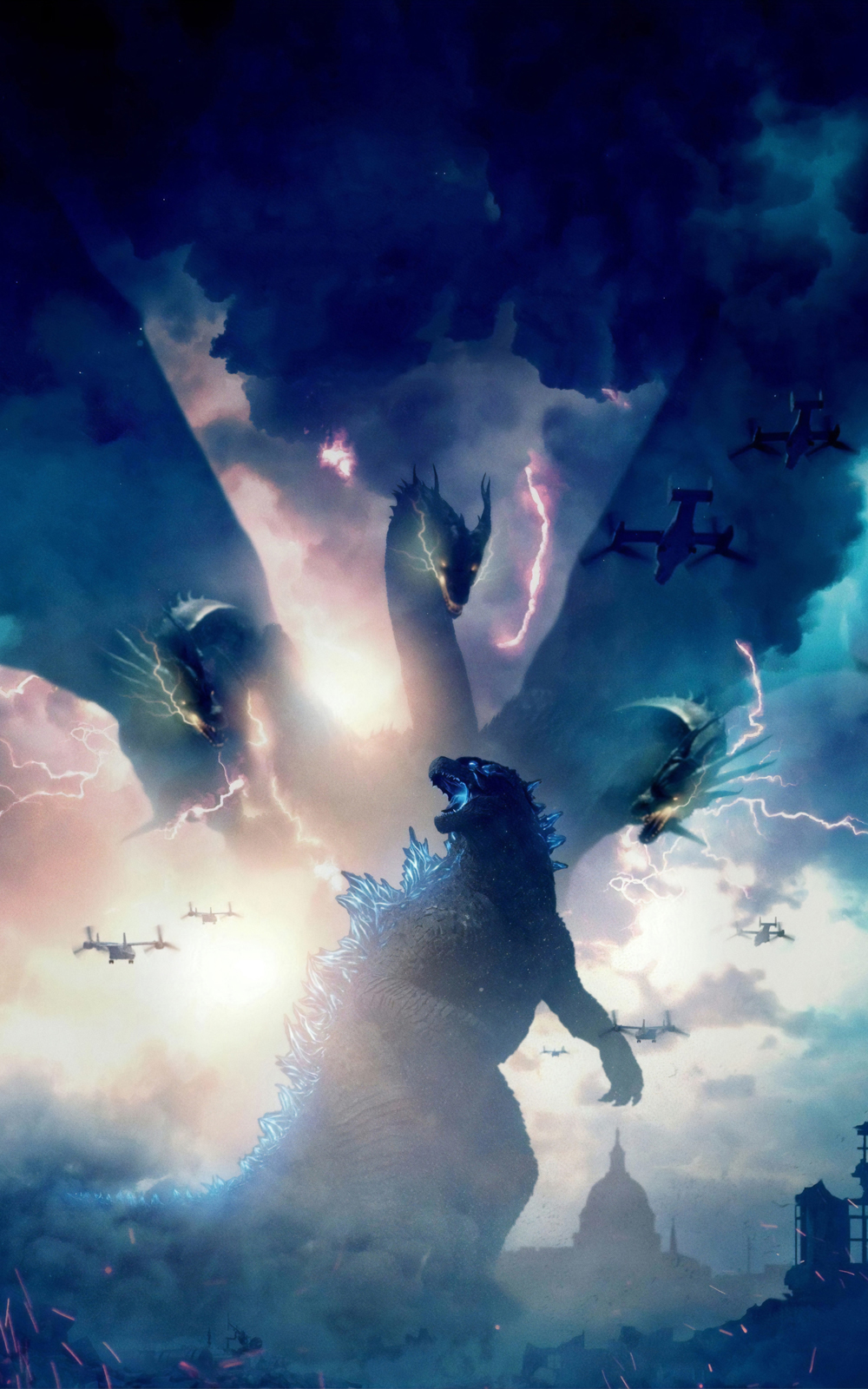 Godzilla Godzilla King Of The Monsters Artwork Kaiju King Ghidorah Movies 1000x1600