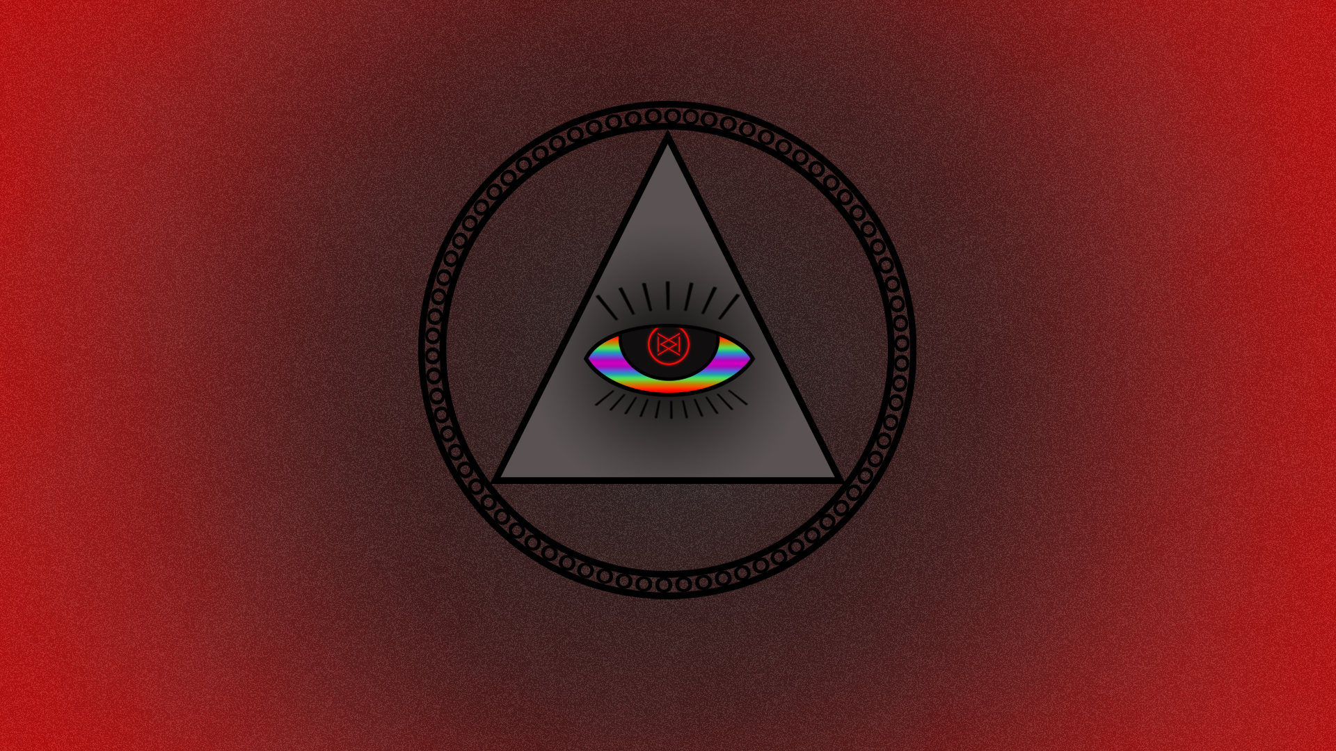 Illuminati Eyes Red Background Simple Background Triangle 1920x1080