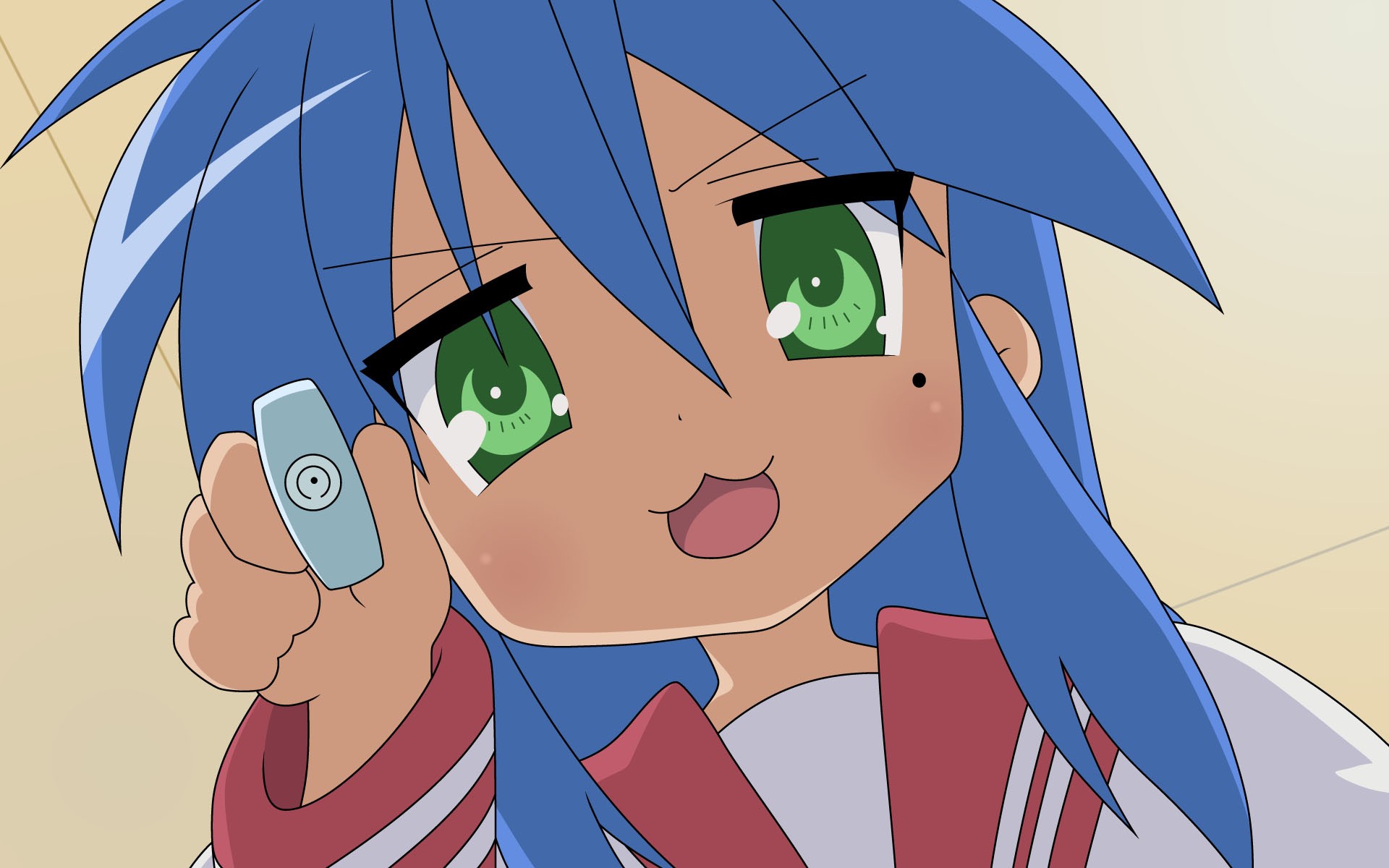 Anime Girls Lucky Star Izumi Konata Blue Hair Green Eyes Anime 1920x1200