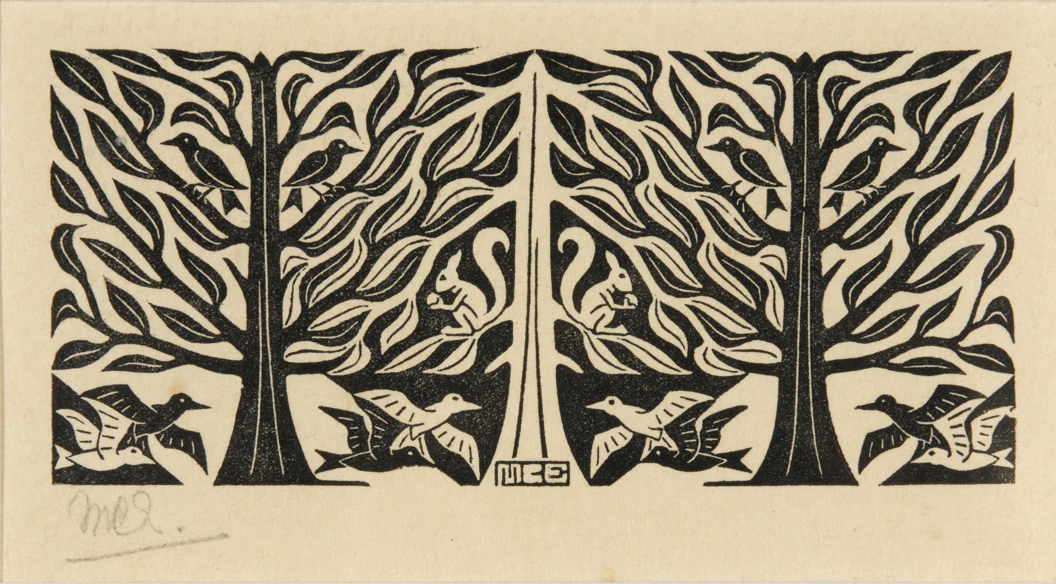 Drawing Artwork M C Escher Optical Illusion Symmetry Sketches Animals Trees Birds Squirrel Leaves Mo 3357x1858
