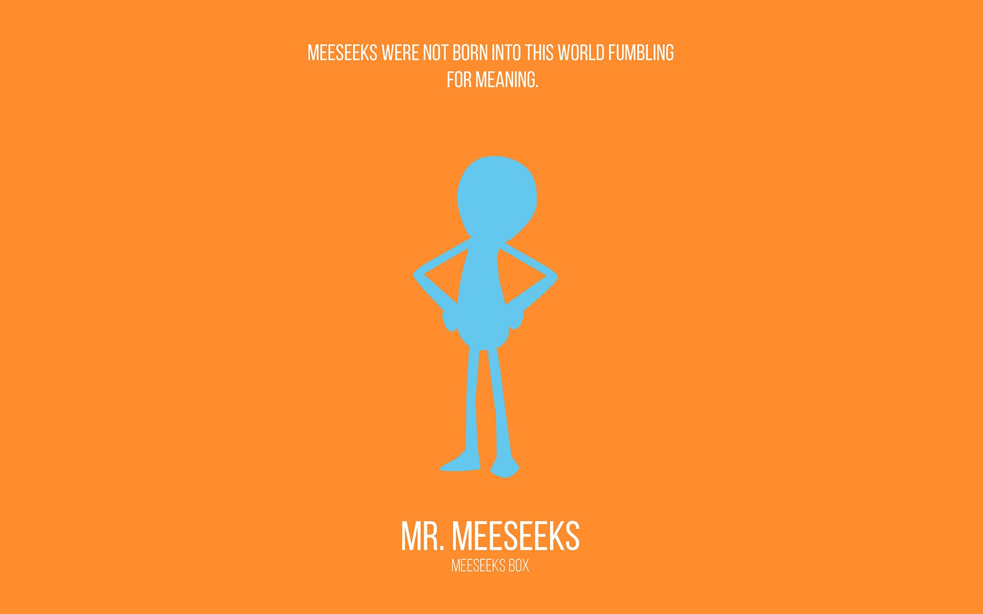 Rick And Morty Minimalism Cartoon Mr Meeseeks 1920x1200