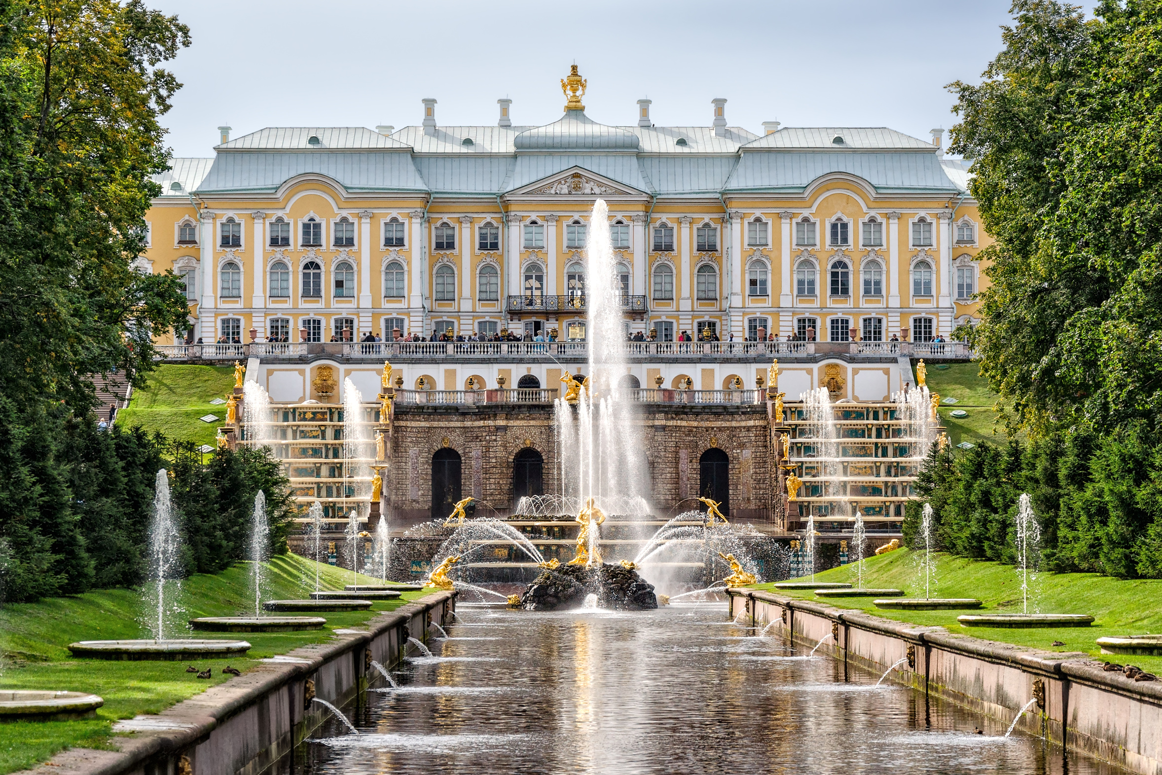 Saint Petersburg Russia Petergof Palace Palace Fountain 2356x1571