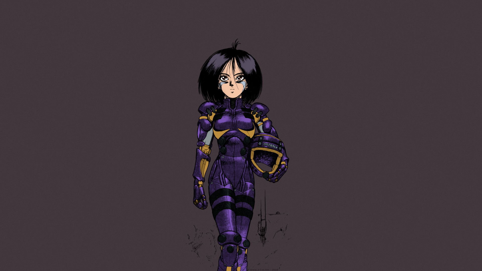 GUNNM Battle Angel Alita Alita Cyborg Short Hair Black Hair Brown Eyes Anime Manga Anime Girls 1920x1080