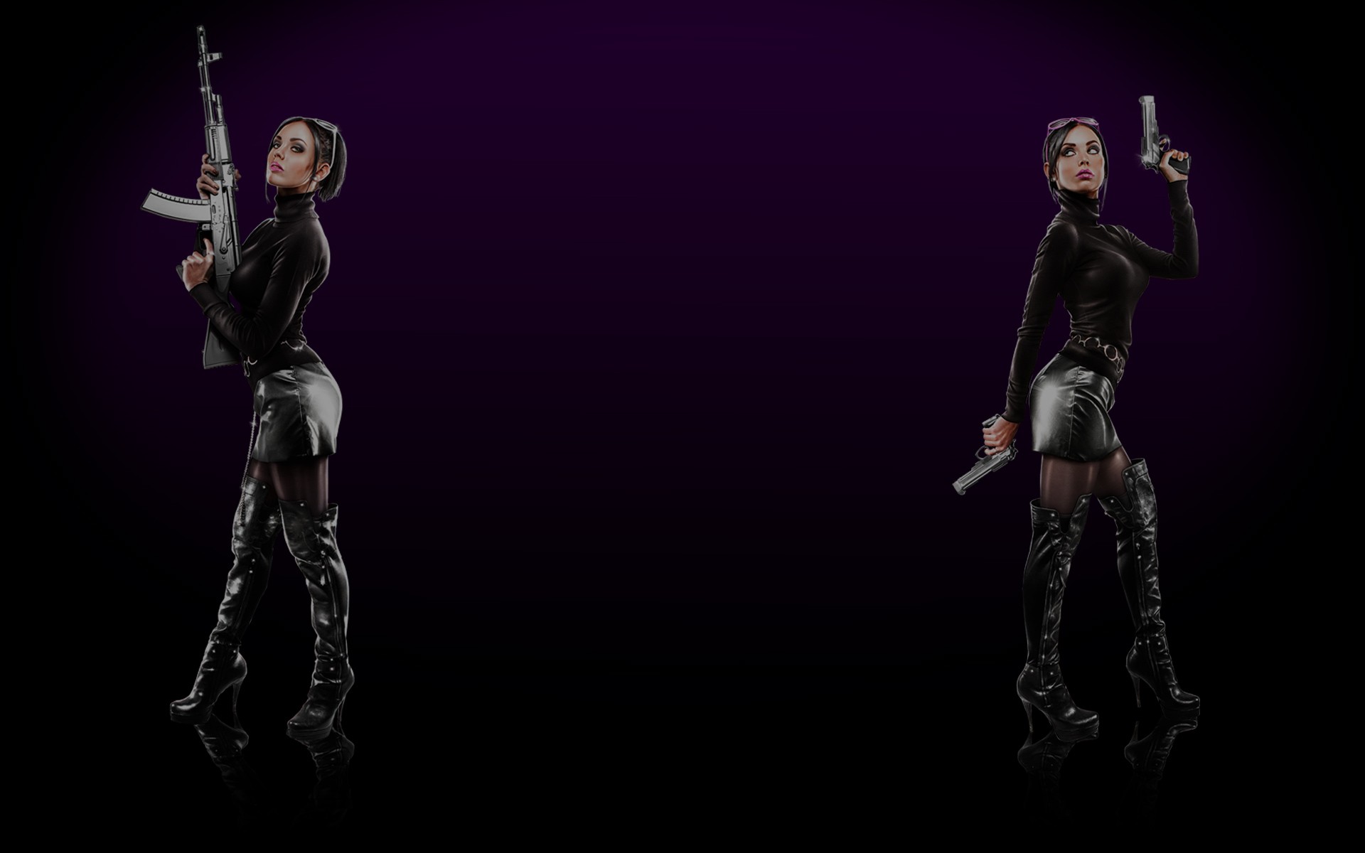 Saints Row The Third Video Games Weapon Simple Background Video Game Girls 1920x1200