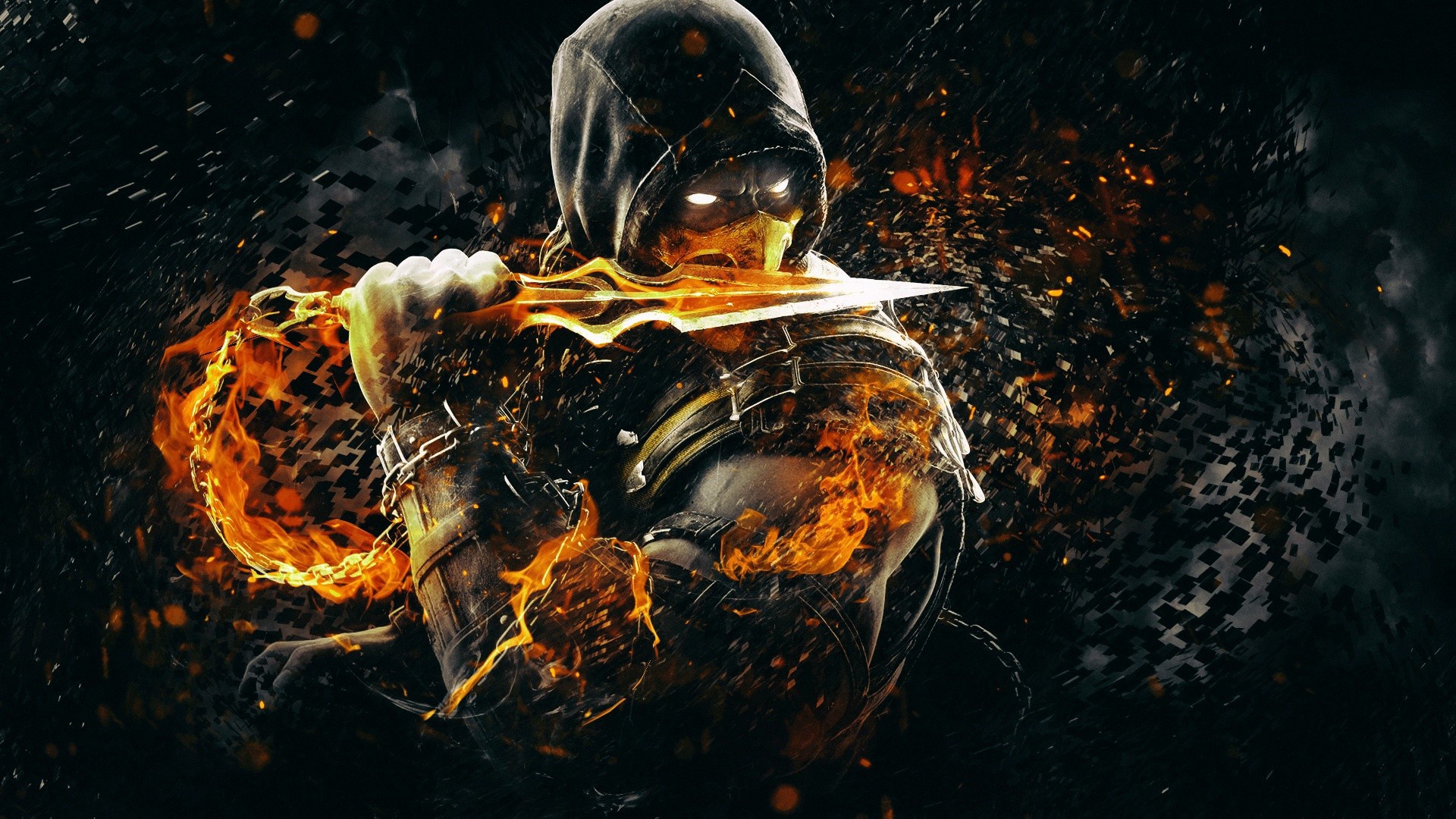 Scorpion Character Video Games Video Game Warriors Video Game Art Digital Art Mortal Kombat 1920x1080