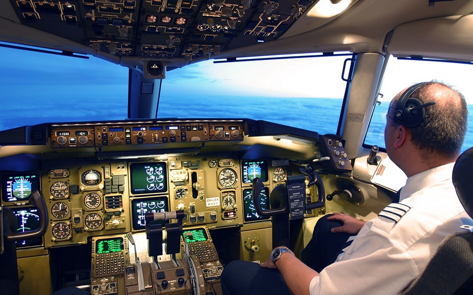 Airplane Clouds Cockpit 1920x1200