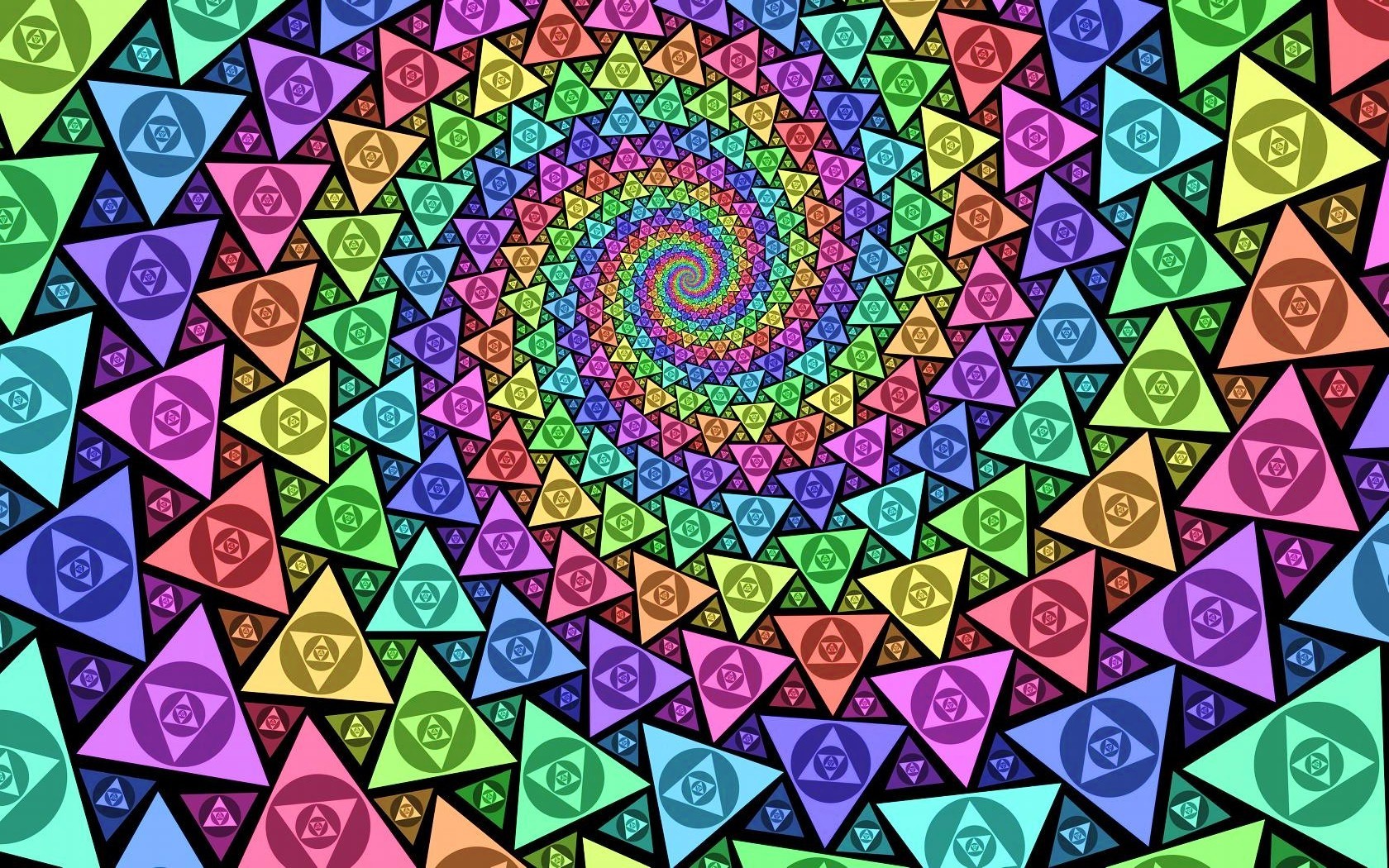 Pattern Triangle Optical Illusion Abstract Colorful 1680x1050