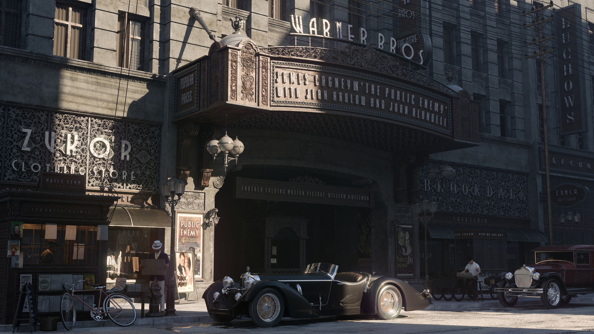 3d Design City Oldtimer Warner Brothers Farzad Firoozi Theater Hollywood 1920x1080