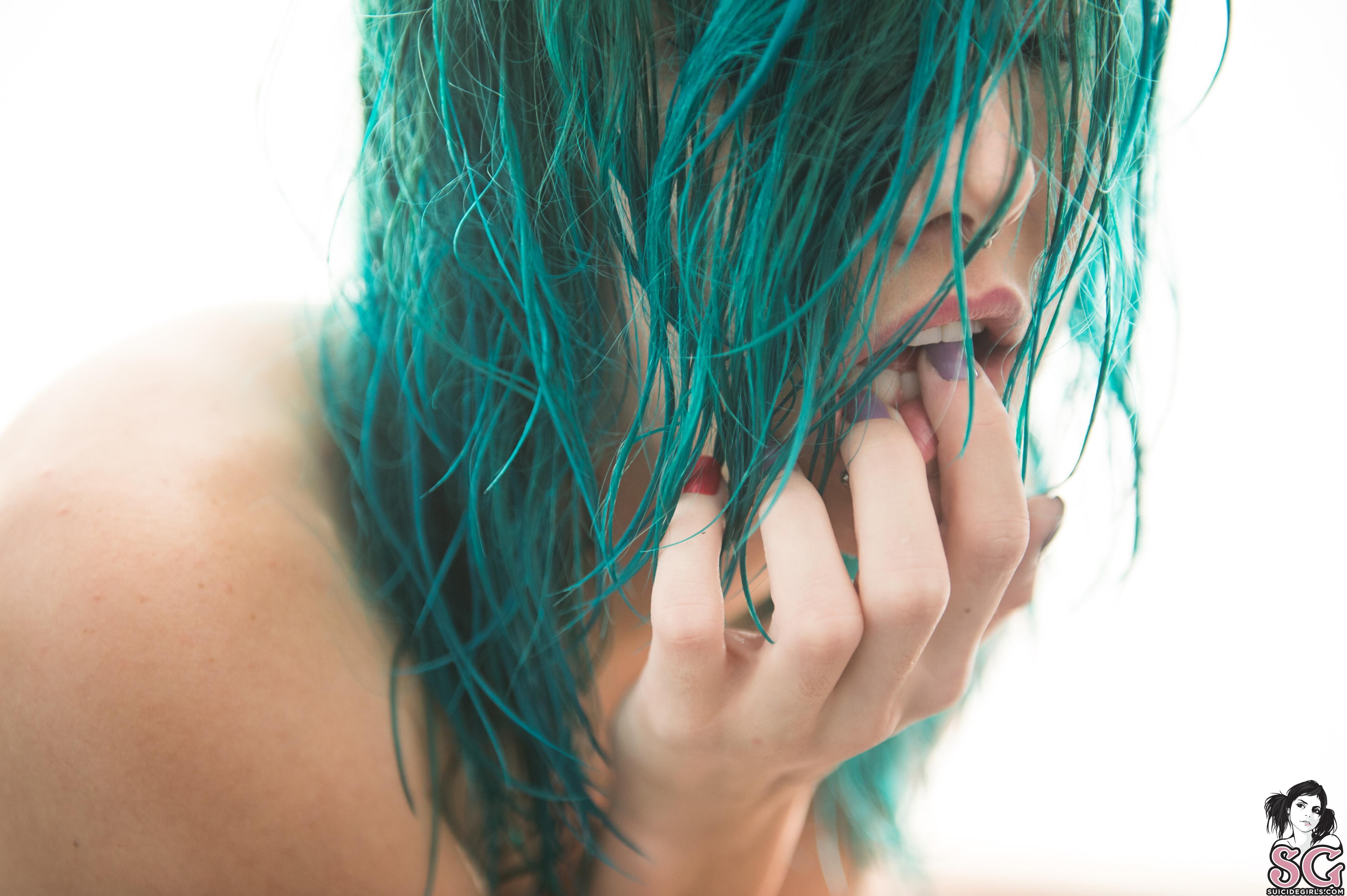 Blue Hair Neon Hair Green Hair Cyan Hair 4256x2833