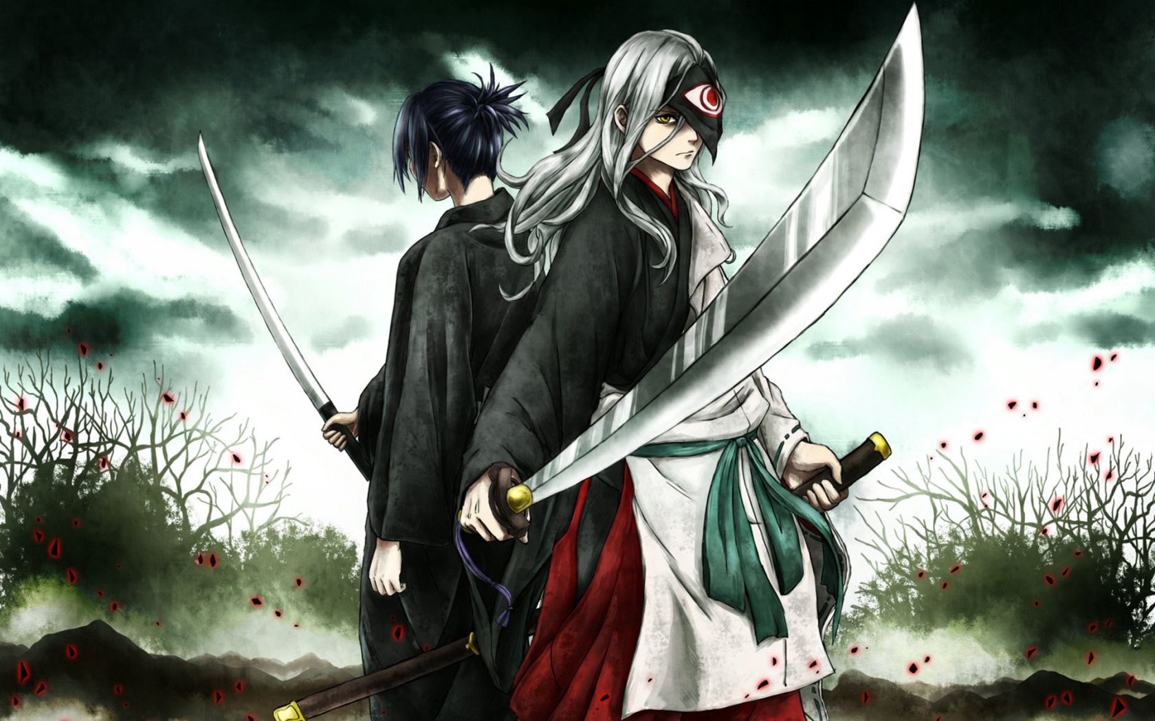 Noragami Yato Noragami Rab Noragami Anime Grey Hair Weapon Sword Katana 1680x1050