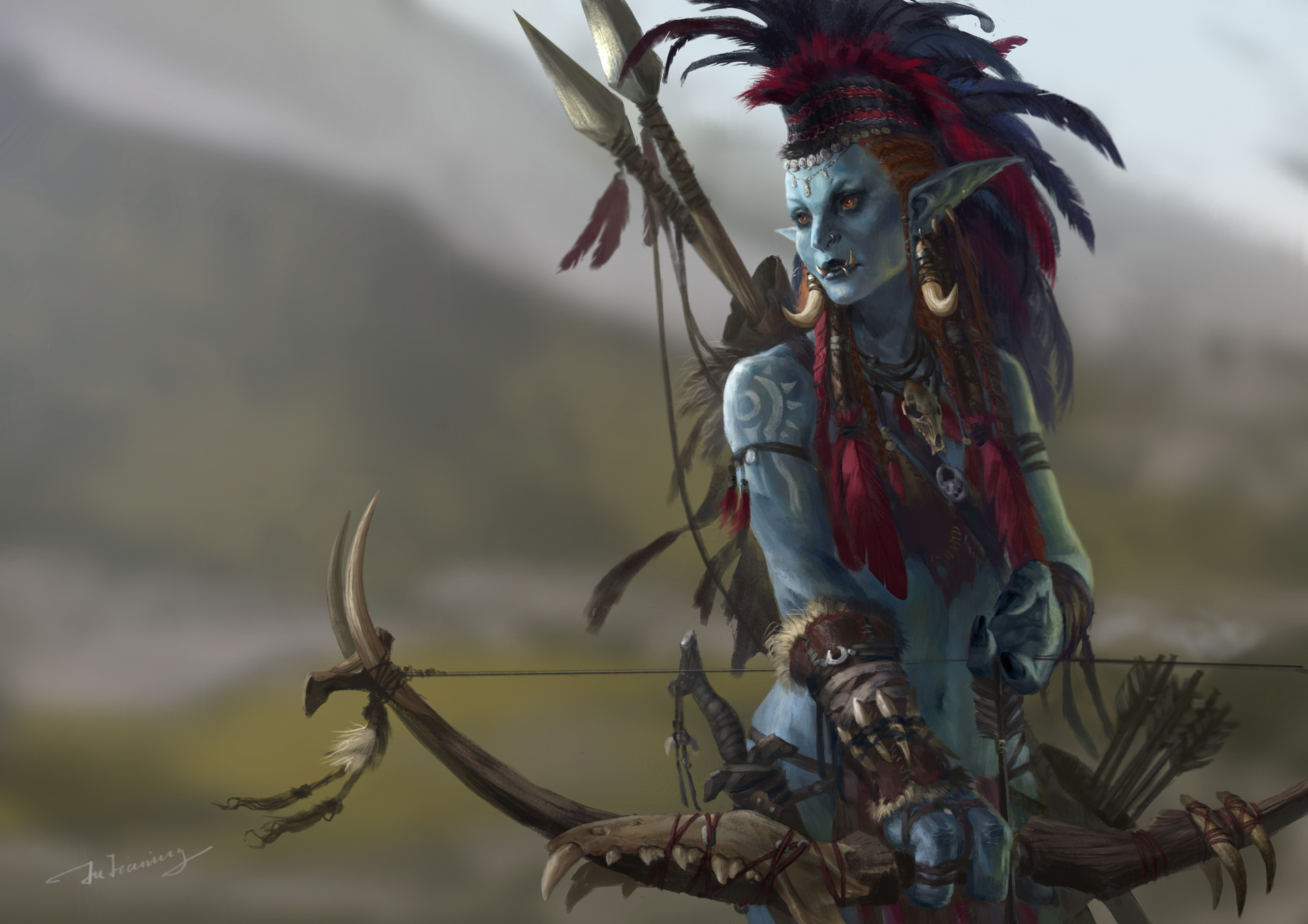 World Of Warcraft Trolls Arc Bow And Arrow Jianing Hu 1920x1357