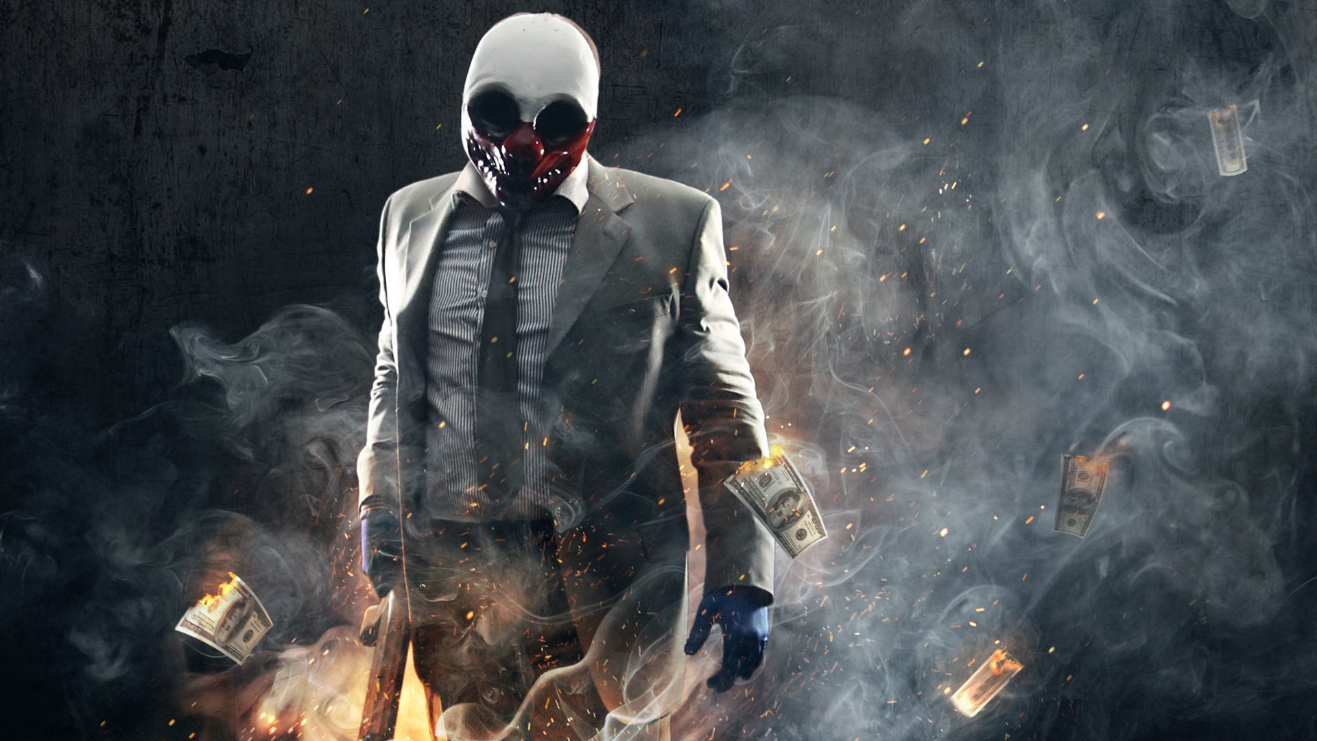 Payday 2 Mask Money Tie Video Games Gangster 1920x1080