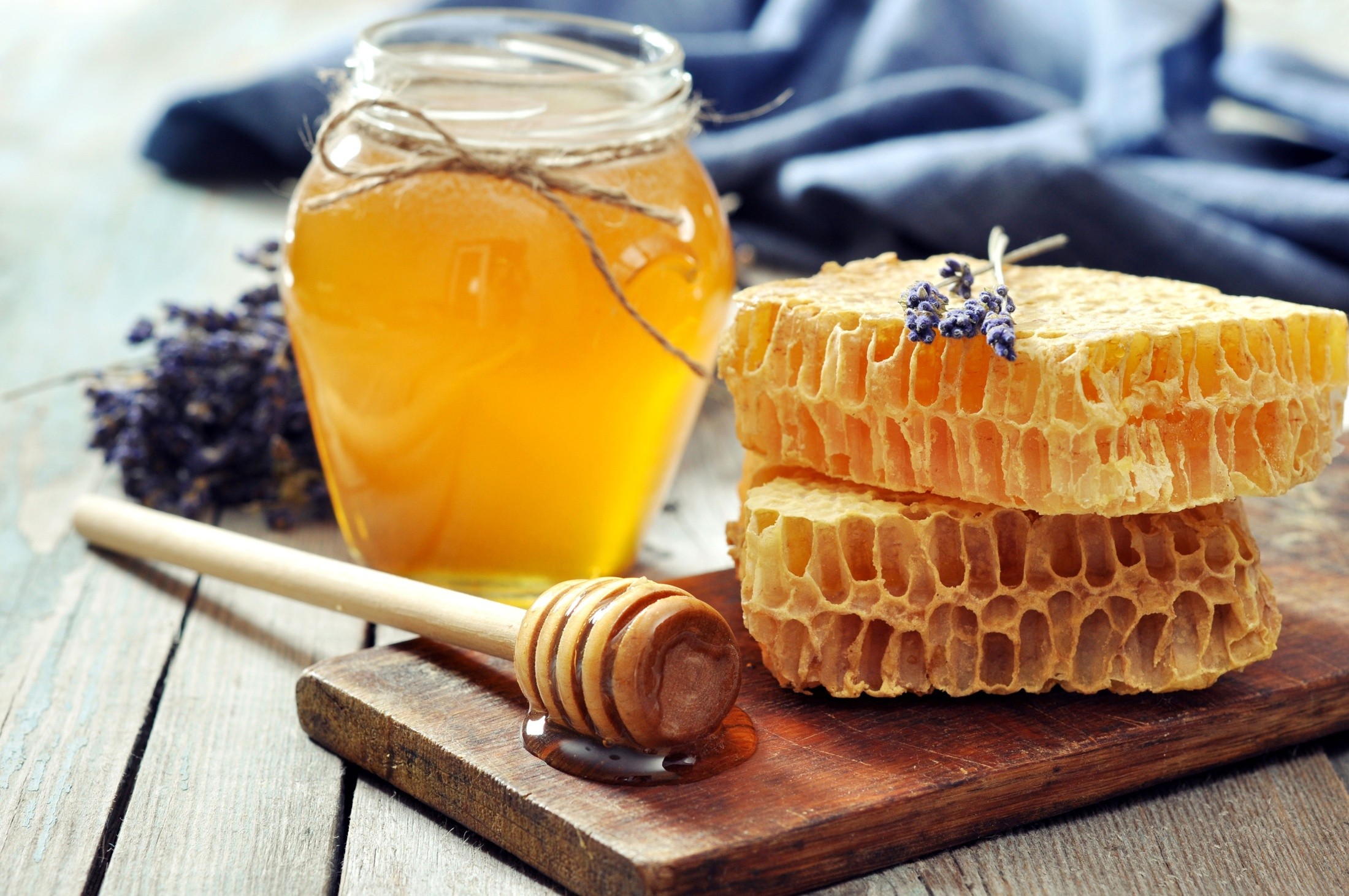 Honey Honeycombs Honey Spoon Food Flowers 2200x1461