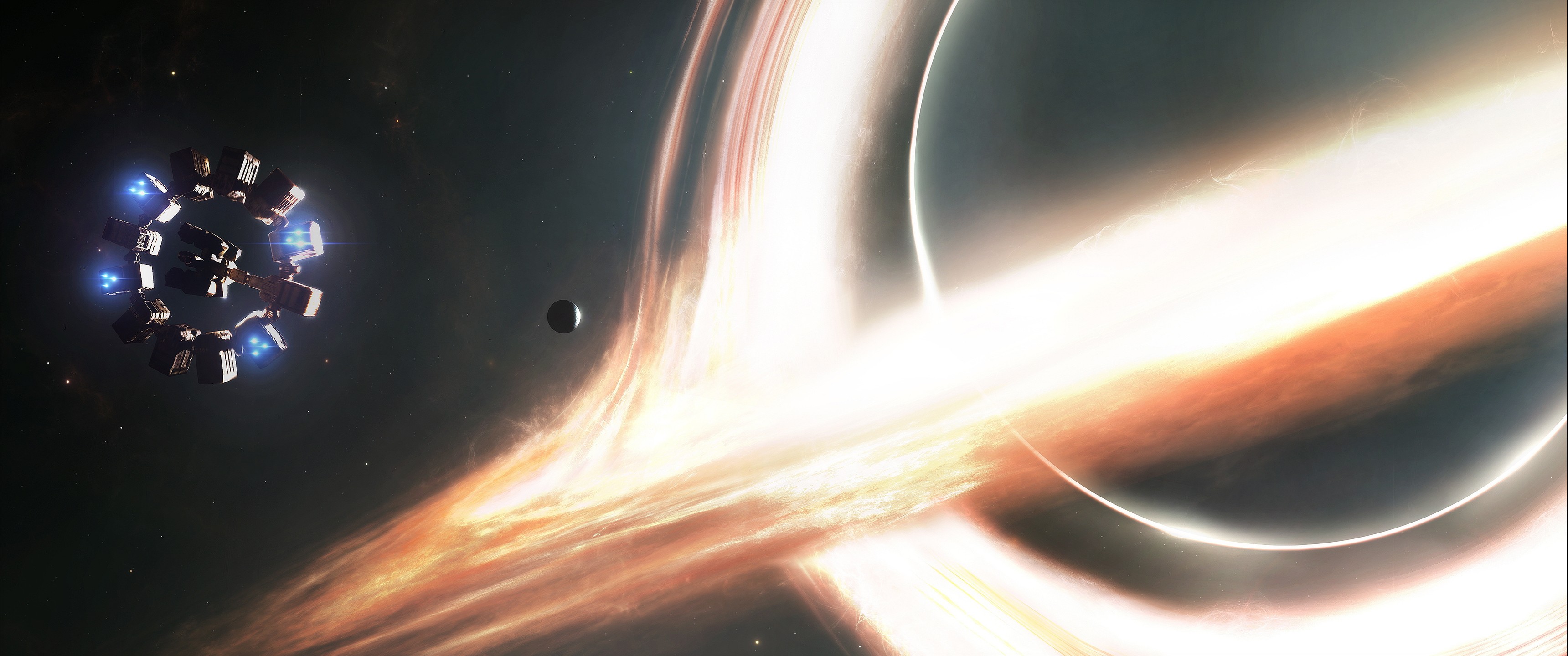 Black Holes Interstellar Movie Movies Science Fiction 3440x1440