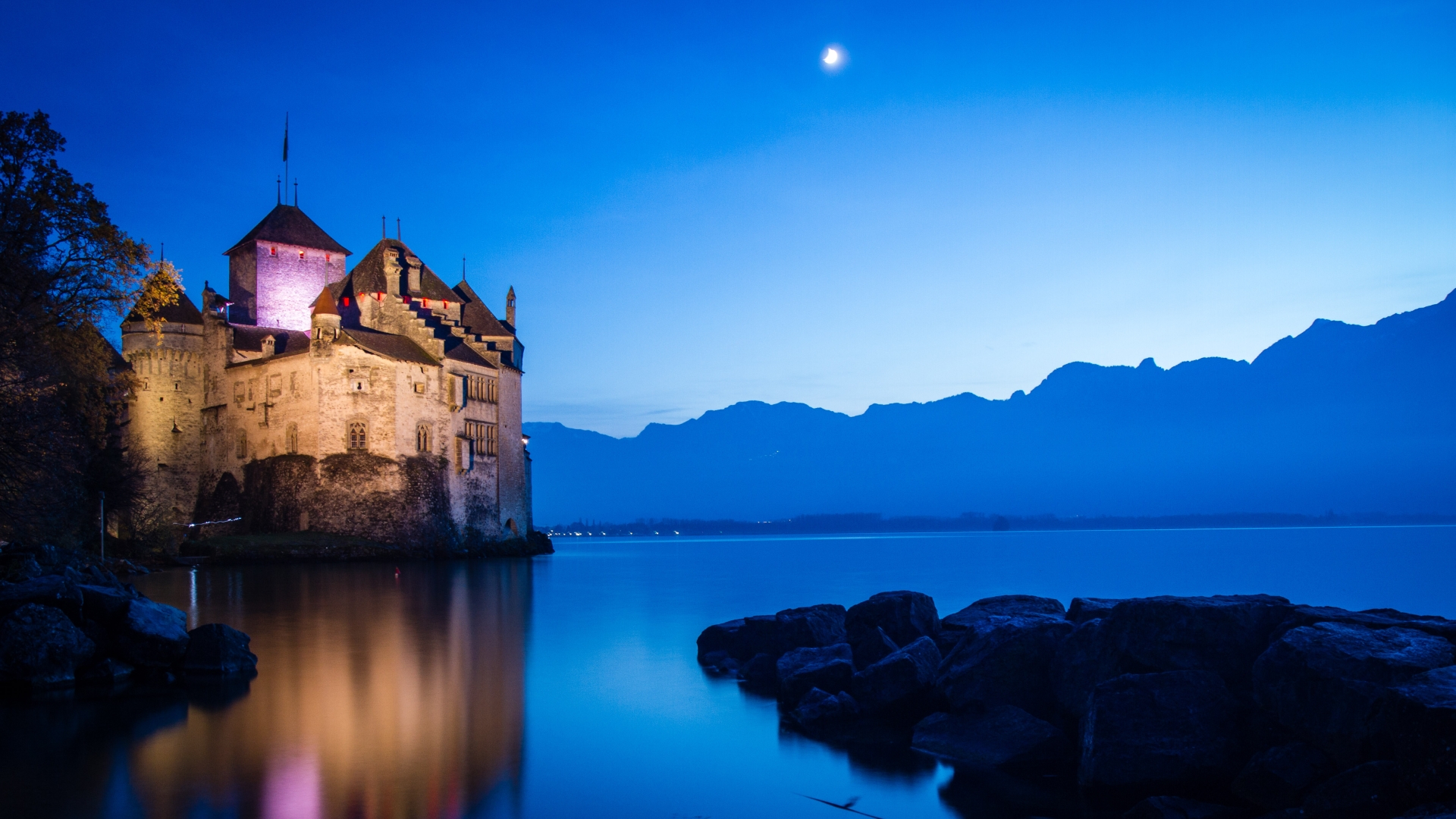 Man Made Chateau De Chillon 1920x1080