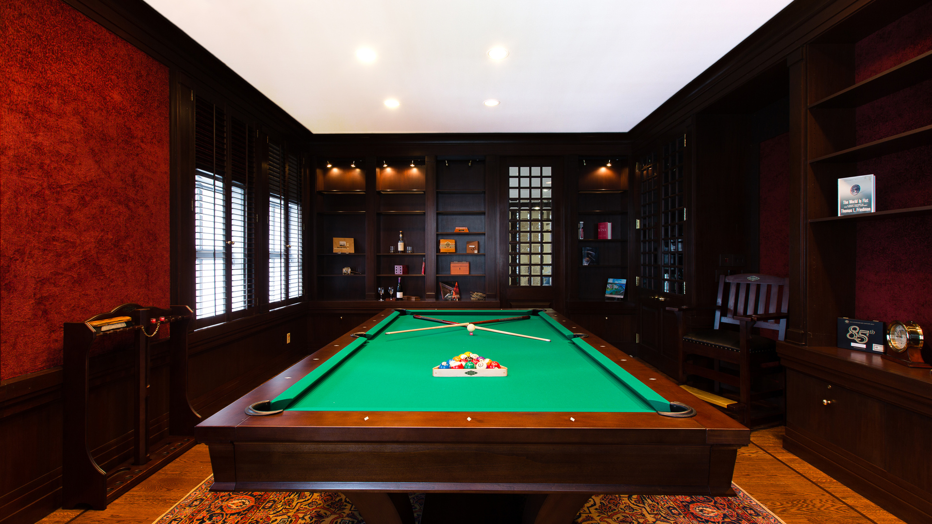 Room Billiards Interior Pool Table 1920x1080