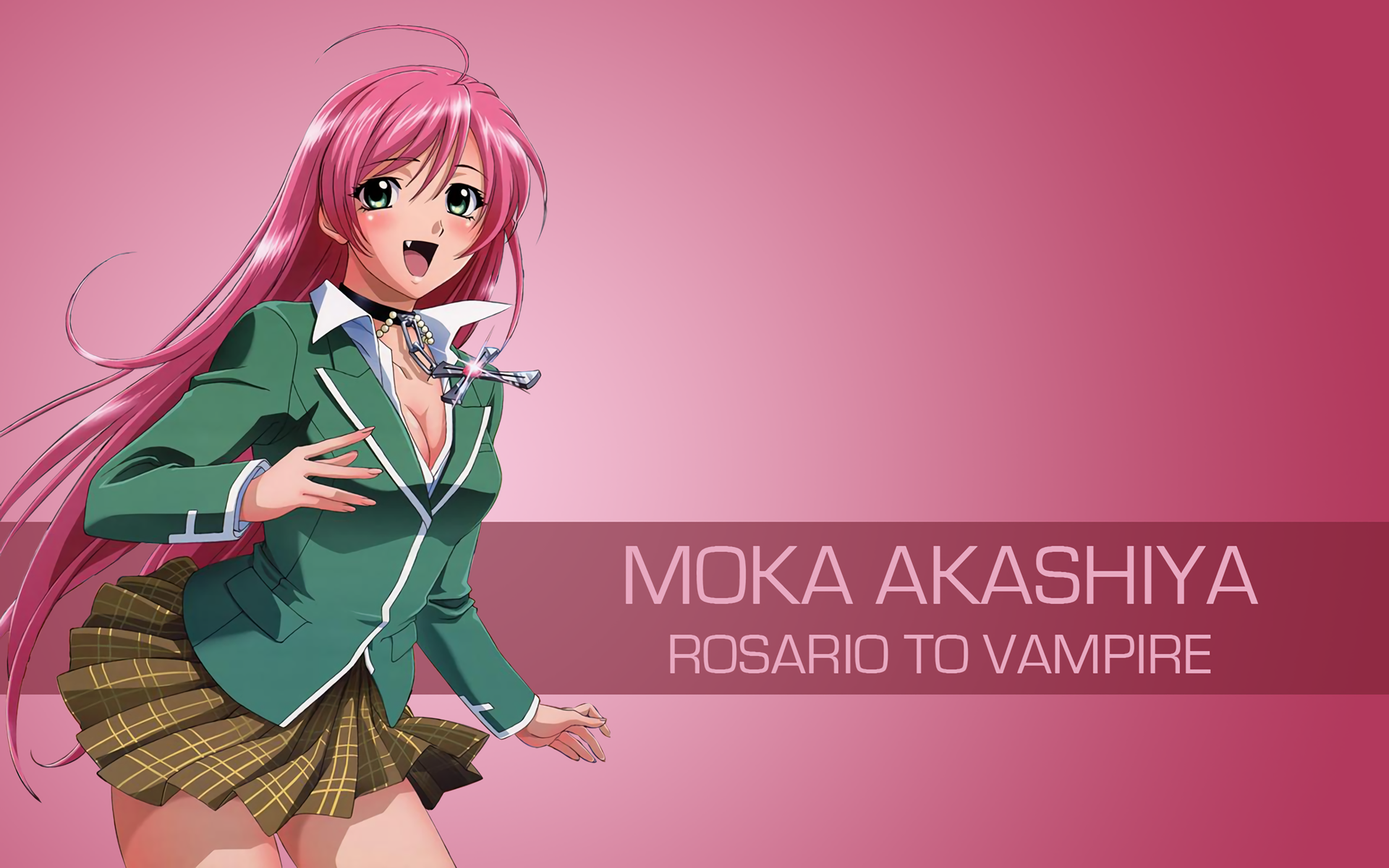 Anime Girls Rosario Vampire Akashiya Moka 1920x1200