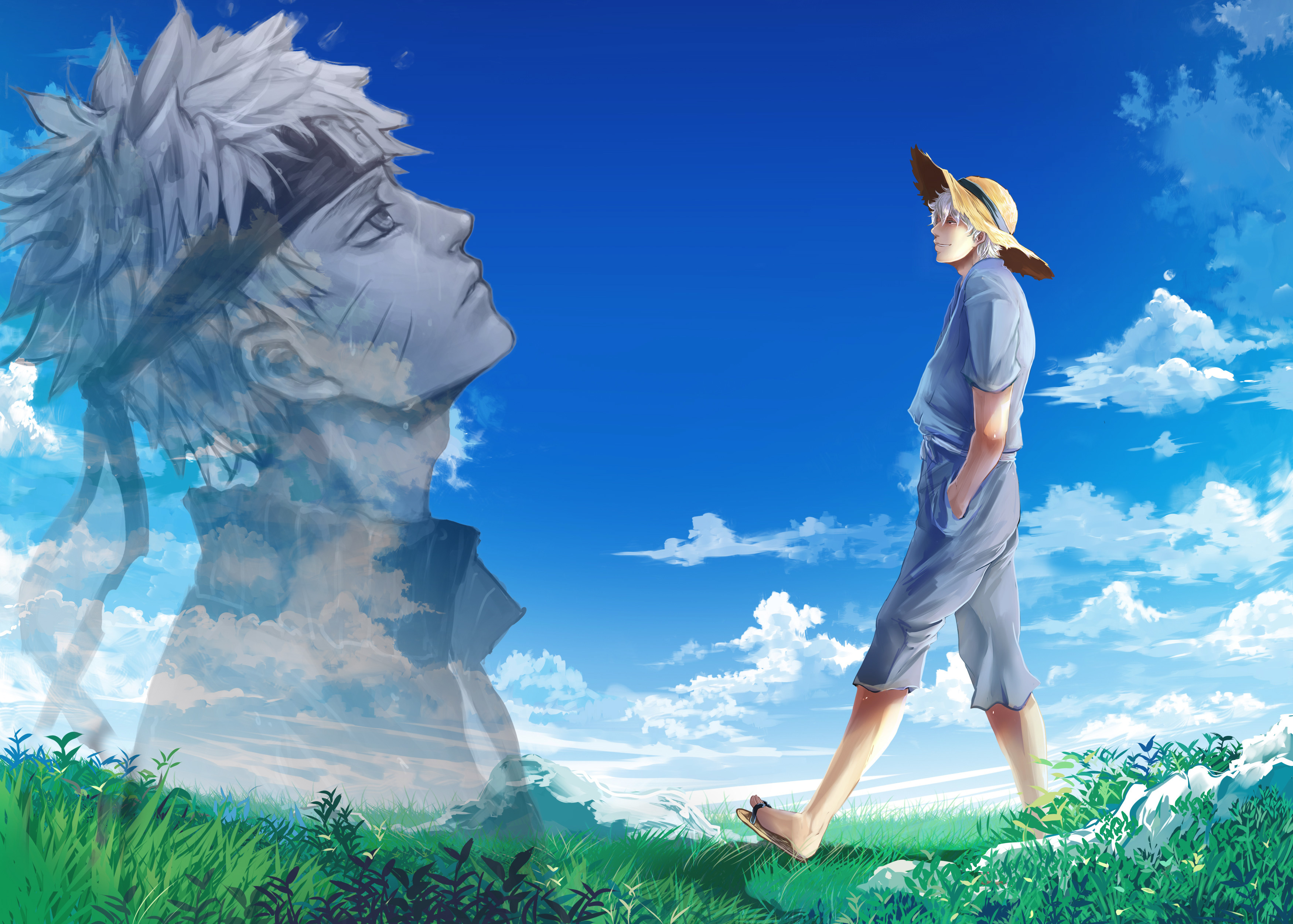 Uzumaki Naruto Sky Anime Fantasy Art Sakata Gintoki Gintama 3500x2500