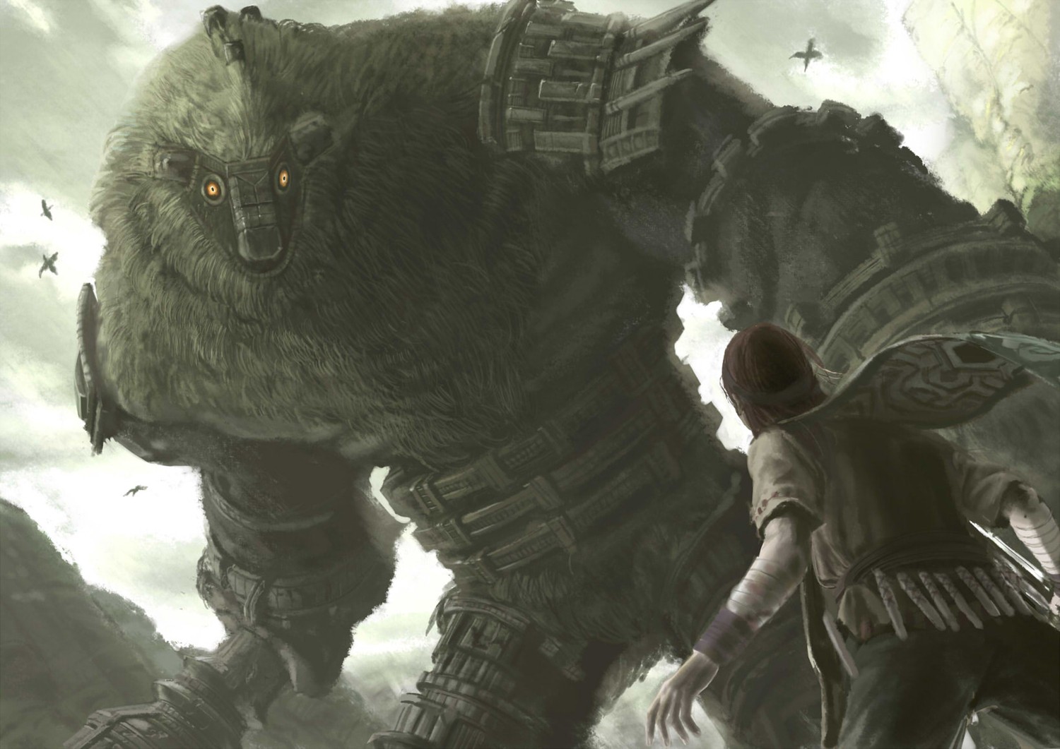 Shadow Of The Colossus Wander Video Games Colossus Creature Fantasy Art 1500x1061