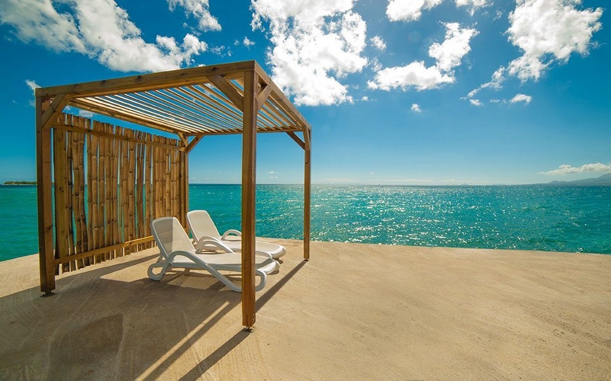 Summer Sea Caribbean Nature Clouds Landscape Beach Chair Sunshade Tropical Resort 1230x768
