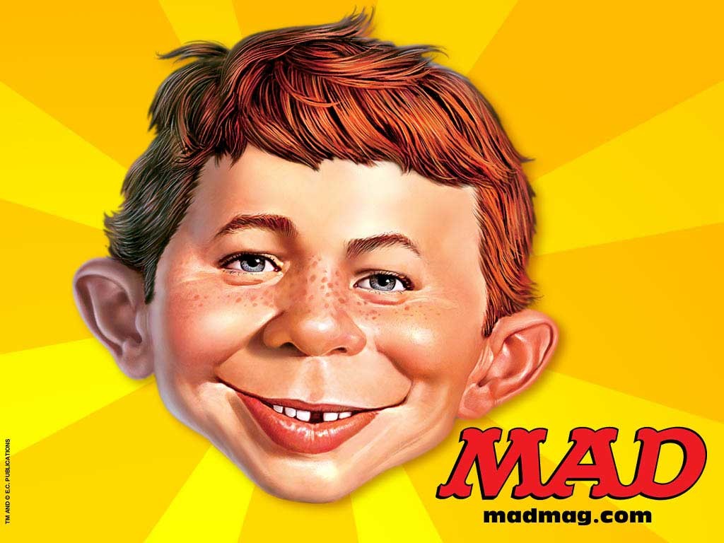 Mad Magazine Face Freckles Yellow Background Cartoon 1024x768
