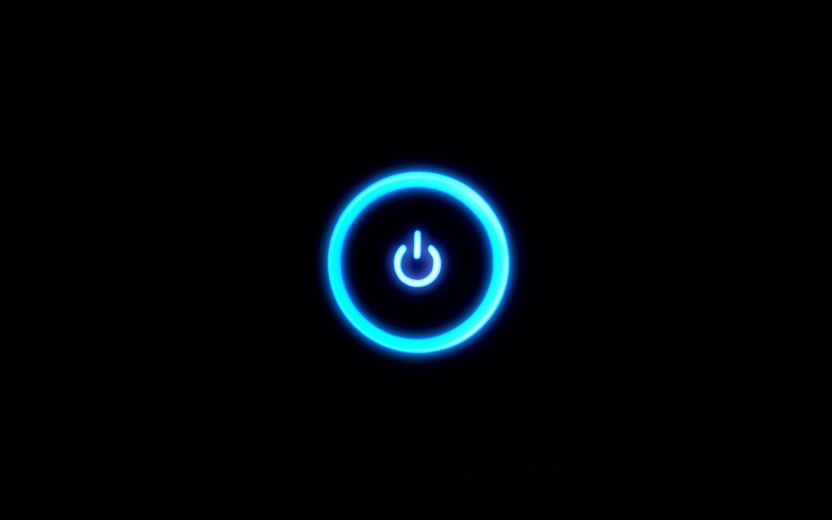 Power Buttons Minimalism Circle Simple Background Cyan Blue Black Background 1680x1050