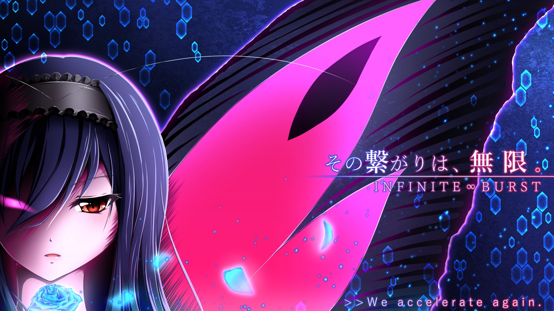 Anime Anime Girls Accel World Kuroyukihime Long Hair Orange Eyes Wings 1920x1080