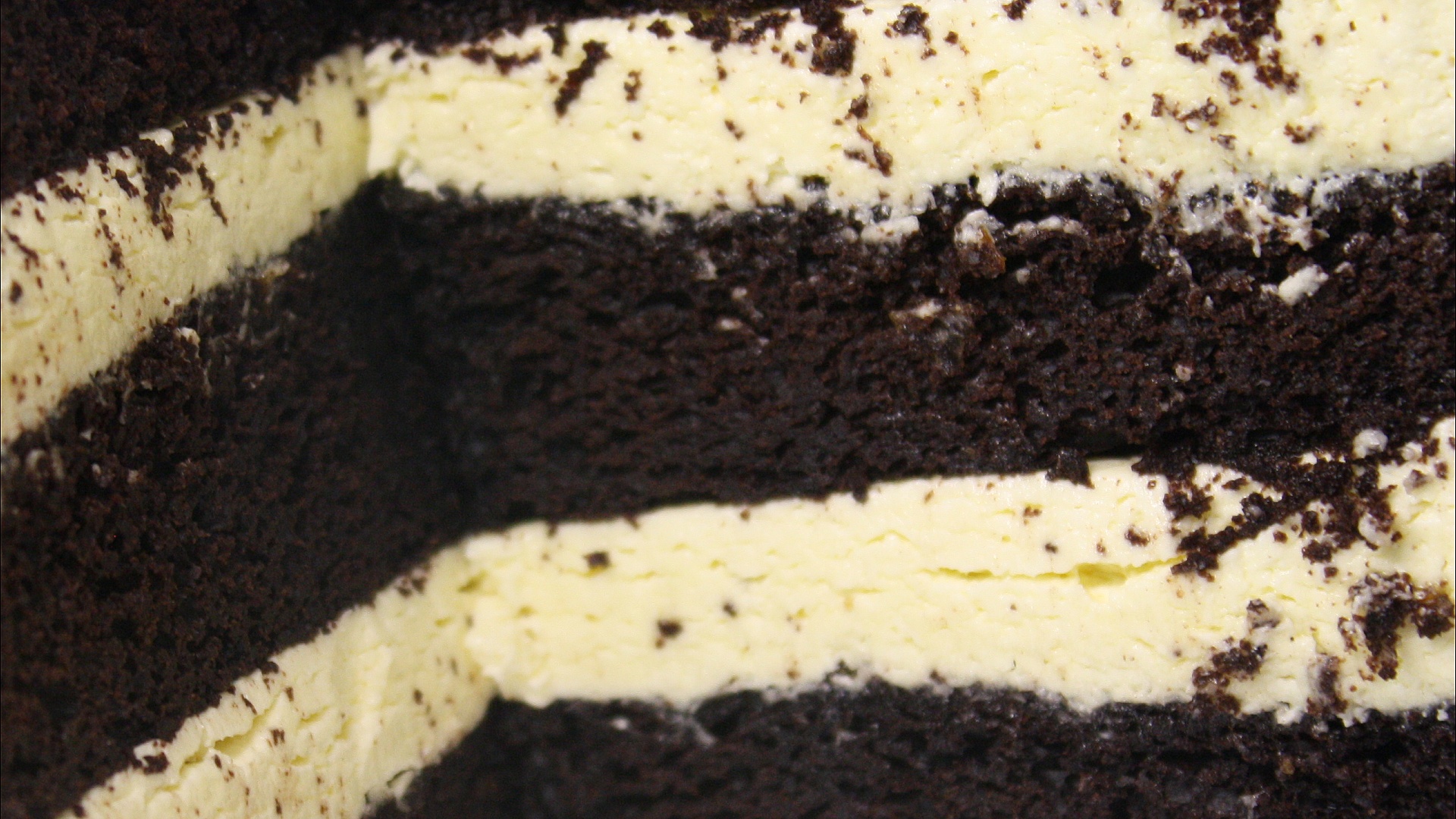 Cake Food Dessert Chocolate Brown White Striped Macro 1920x1080