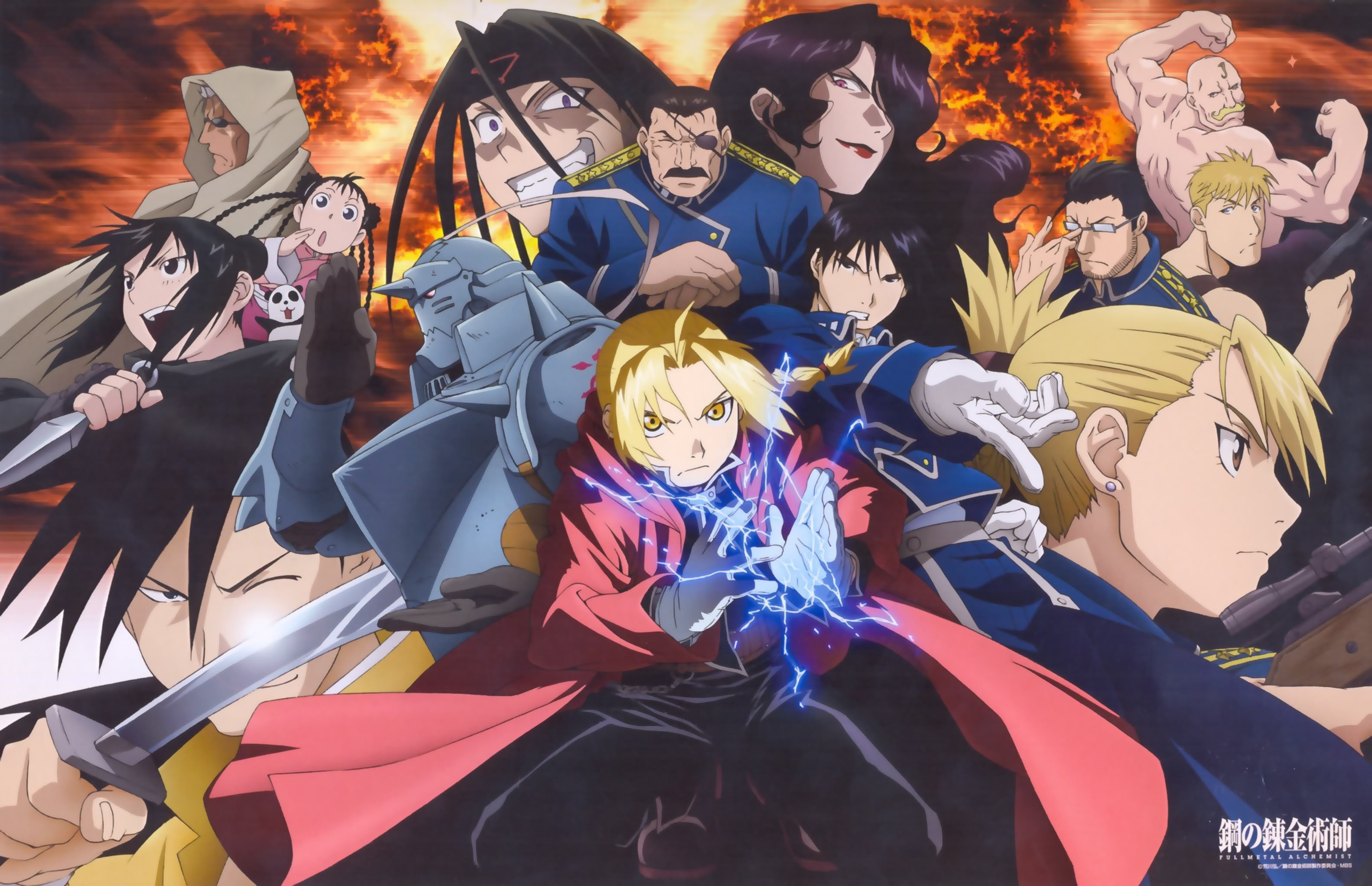 Full Metal Alchemist Elric Edward Elric Alphonse Roy Mustang Riza Hawkeye Lust Envy Wrath Anime 3166x2046