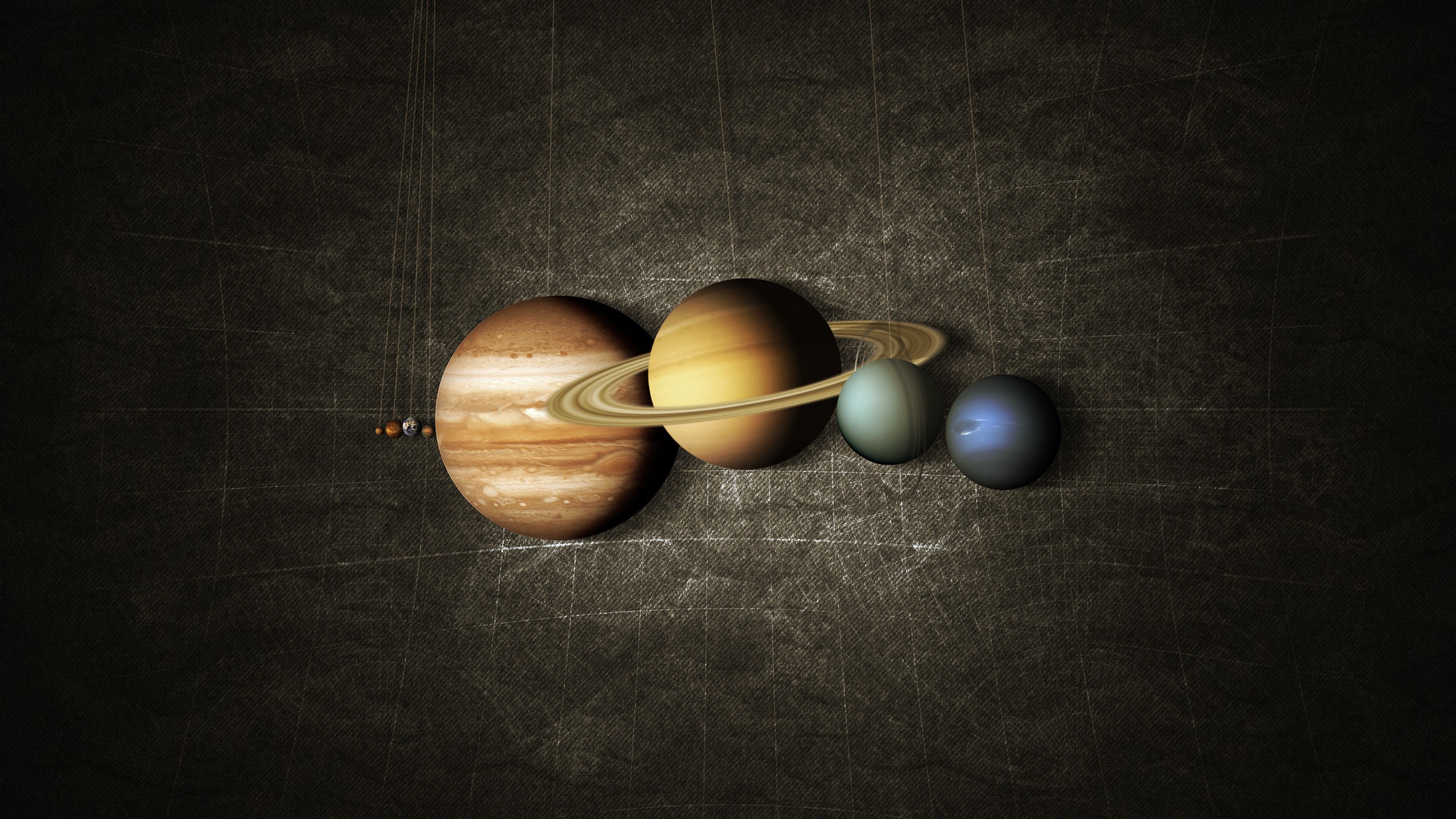 Space Universe Planet Mercury Venus Earth Mars Jupiter Saturn Uranus Neptune Digital Art Texture 2560x1440