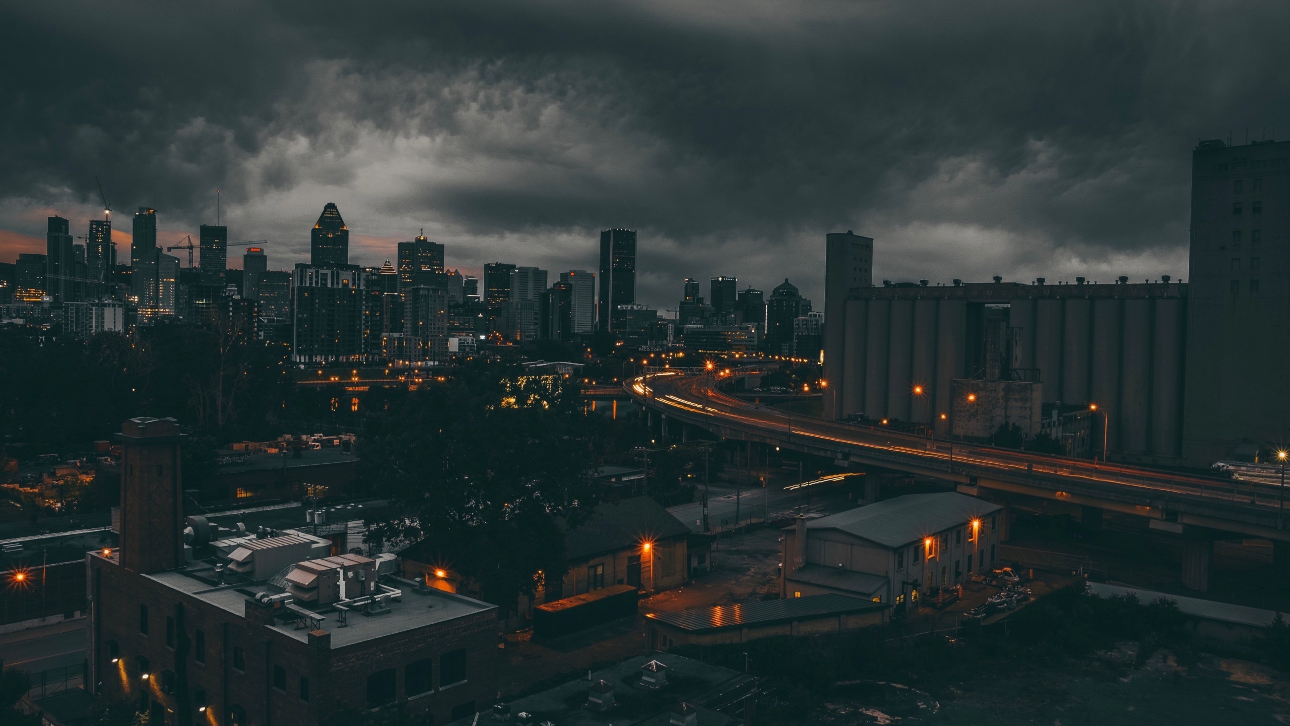 Canada Montreal Dark Clouds Cityscape Building Hypebeast 2560x1440