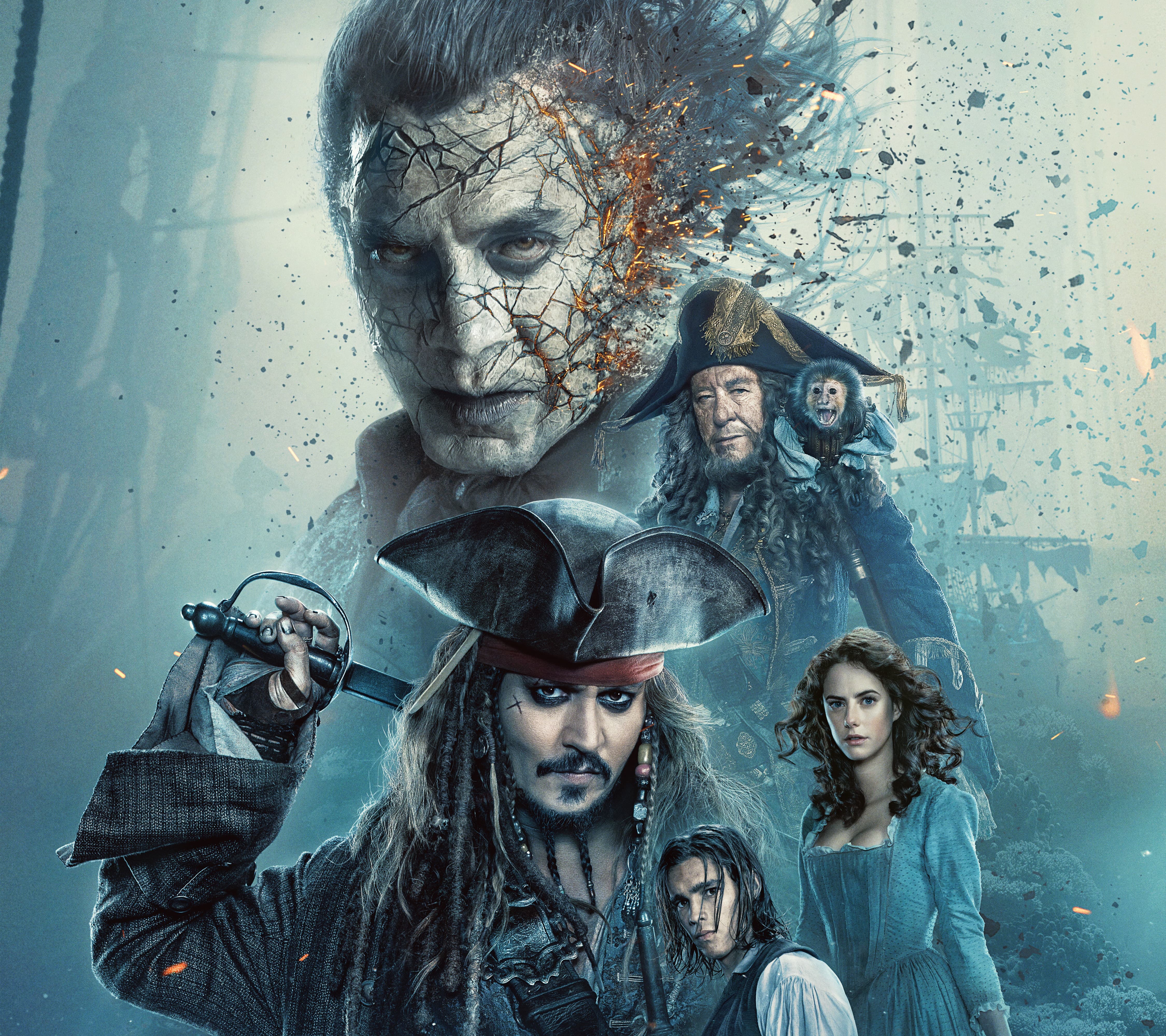 Pirates Of The Caribbean Dead Men Tell No Tales Pirates Of The Caribbean Movies Geoffrey Rush Johnny 4500x4000