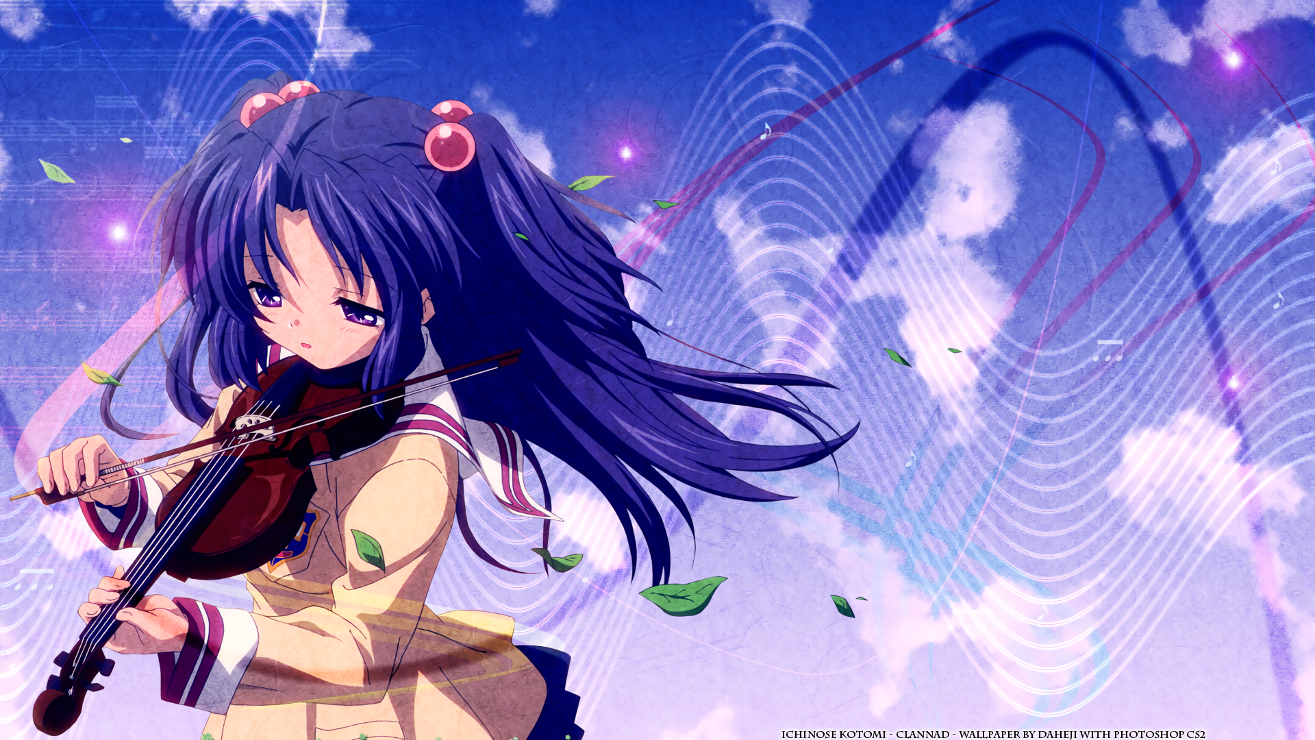 Clannad Ichinose Kotomi Violin 1920x1080