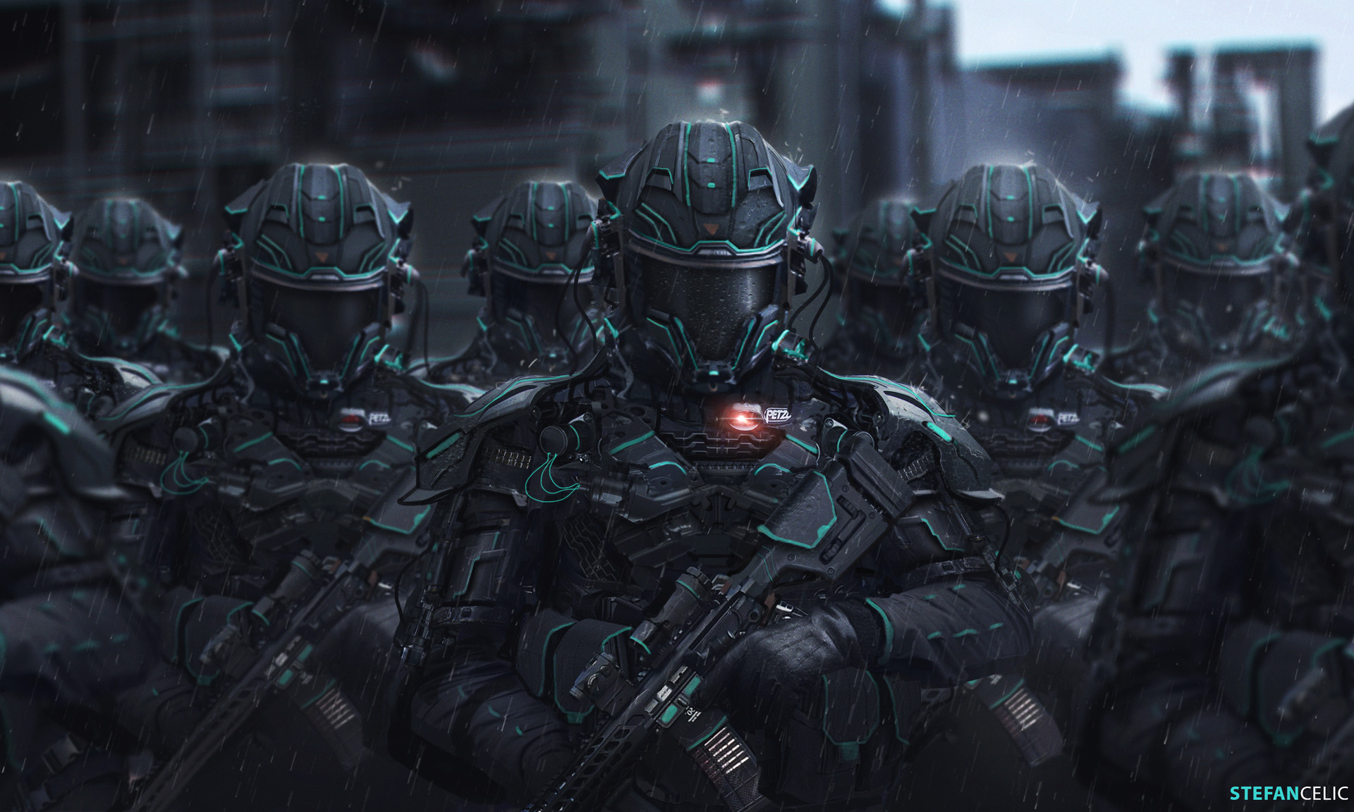 Science Fiction War Army Gear Helmet Armor 1920x1152