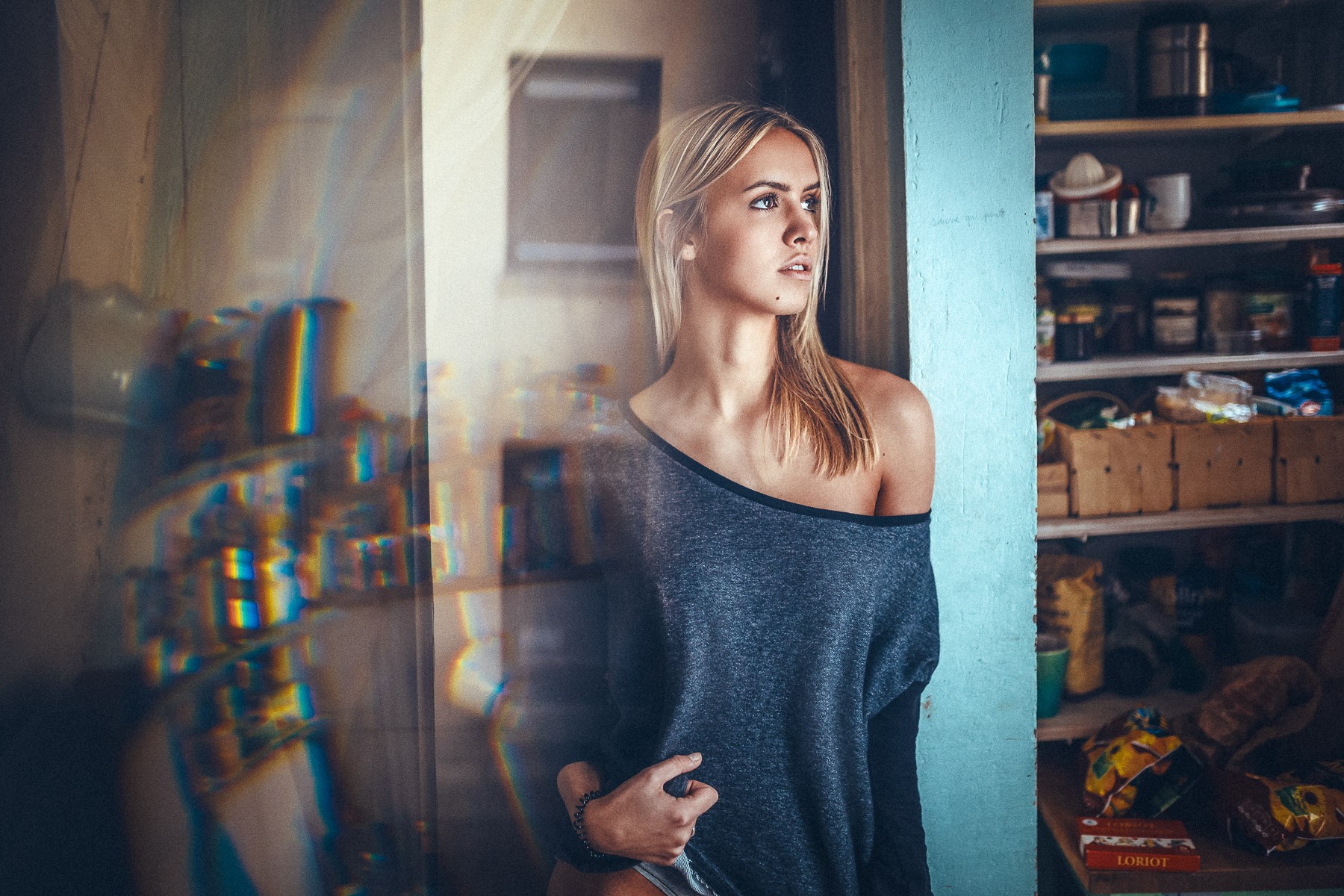 Women Model Lennart Bader Blonde Bare Shoulders Looking Away 1800x1200