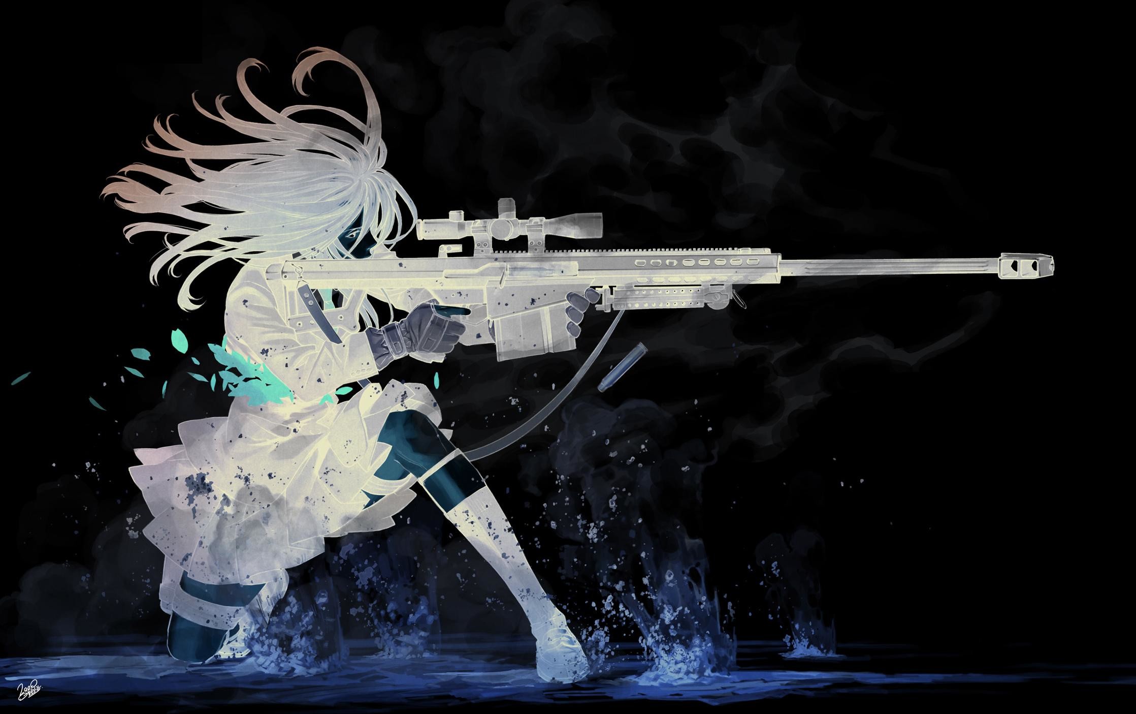 Anime Gun Anime Girls Kozaki Yuusuke 2237x1405